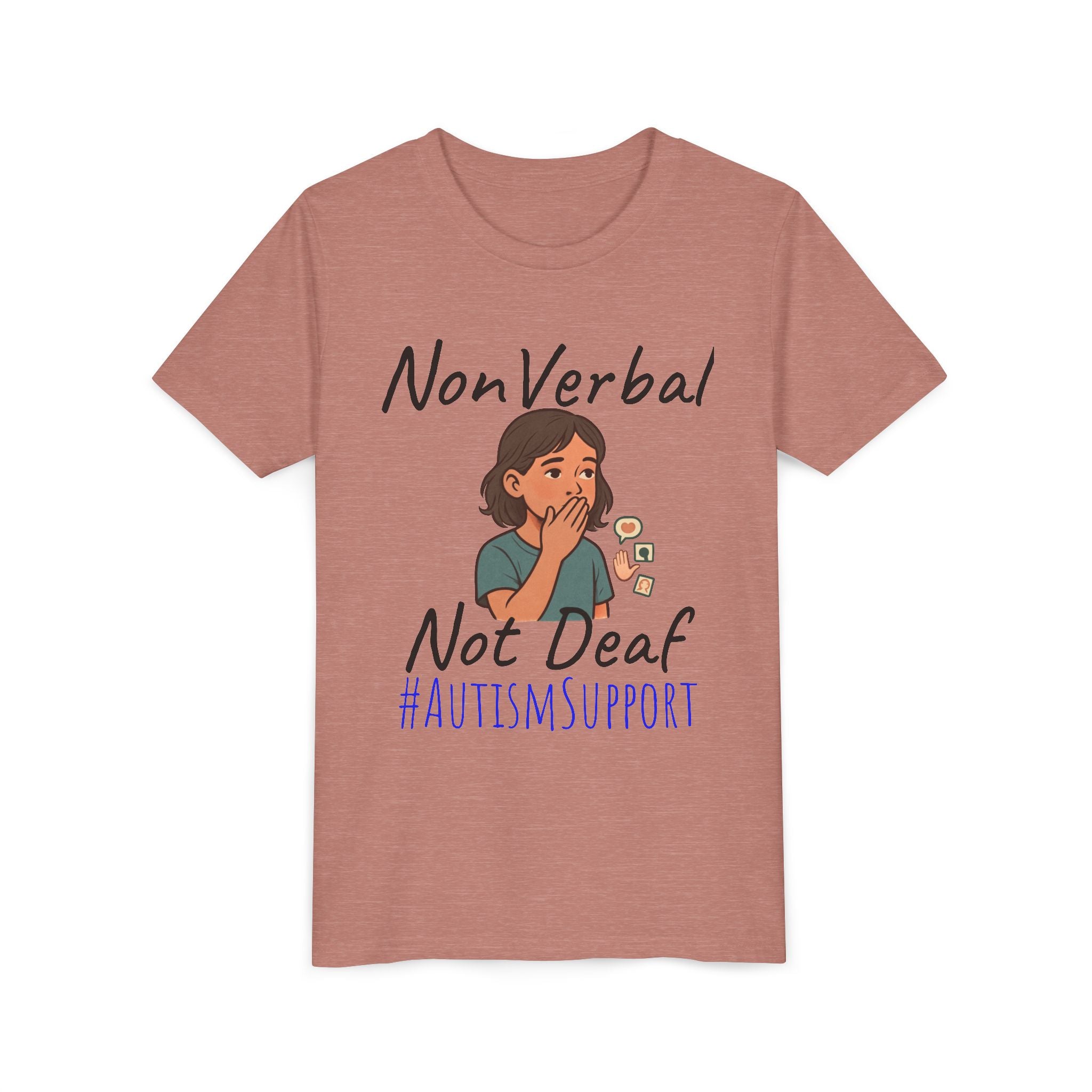 Autism Support Youth Tee — "NonVerbal Not Deaf" & Puzzle Piece "Unique'ism"