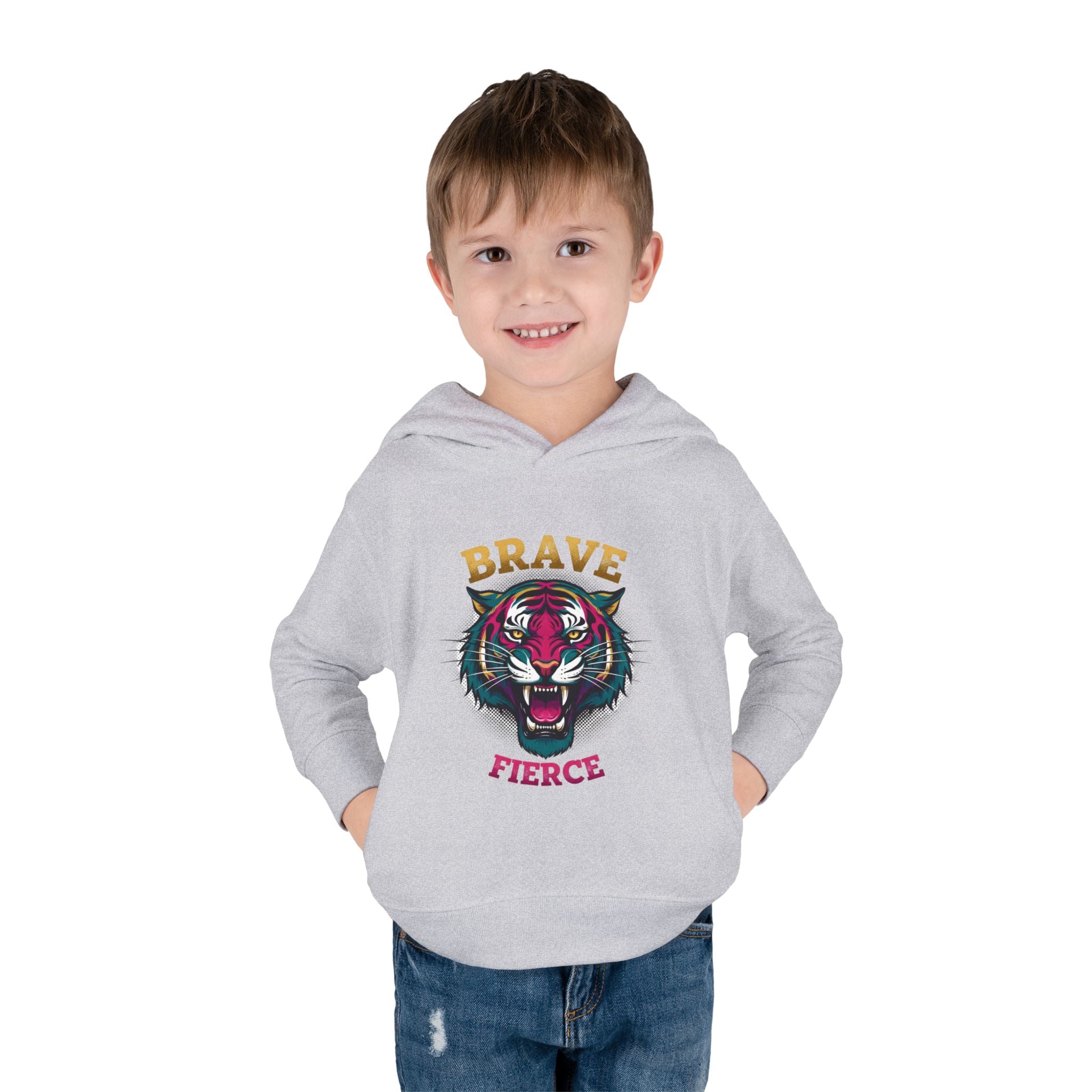 Toddler Hoodie — 'Brave & Fierce' Tiger Pullover (Built for a Different Jungle)