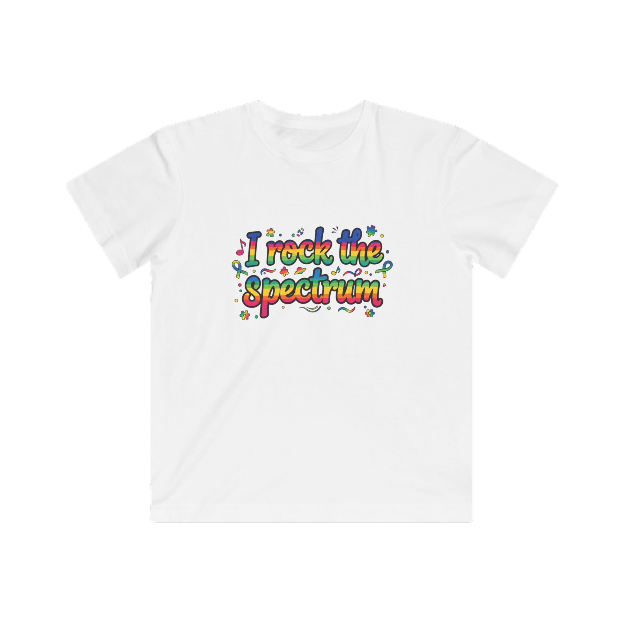 Kids Tee — "I Rock the Spectrum" Rainbow Neurodiversity Autism Awareness Shirt