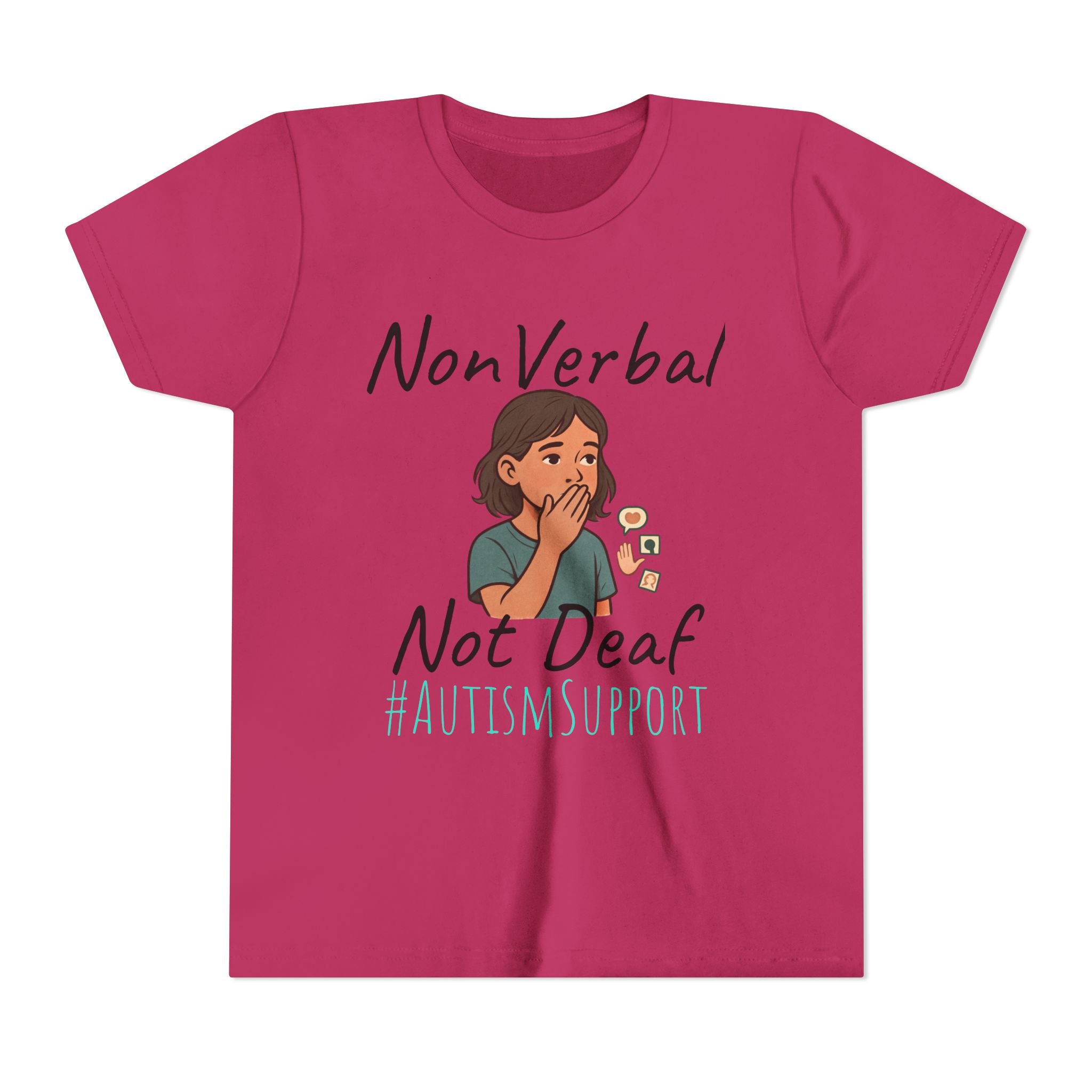 Autism Support Youth Tee — "NonVerbal Not Deaf" & Puzzle Piece "Unique'ism"