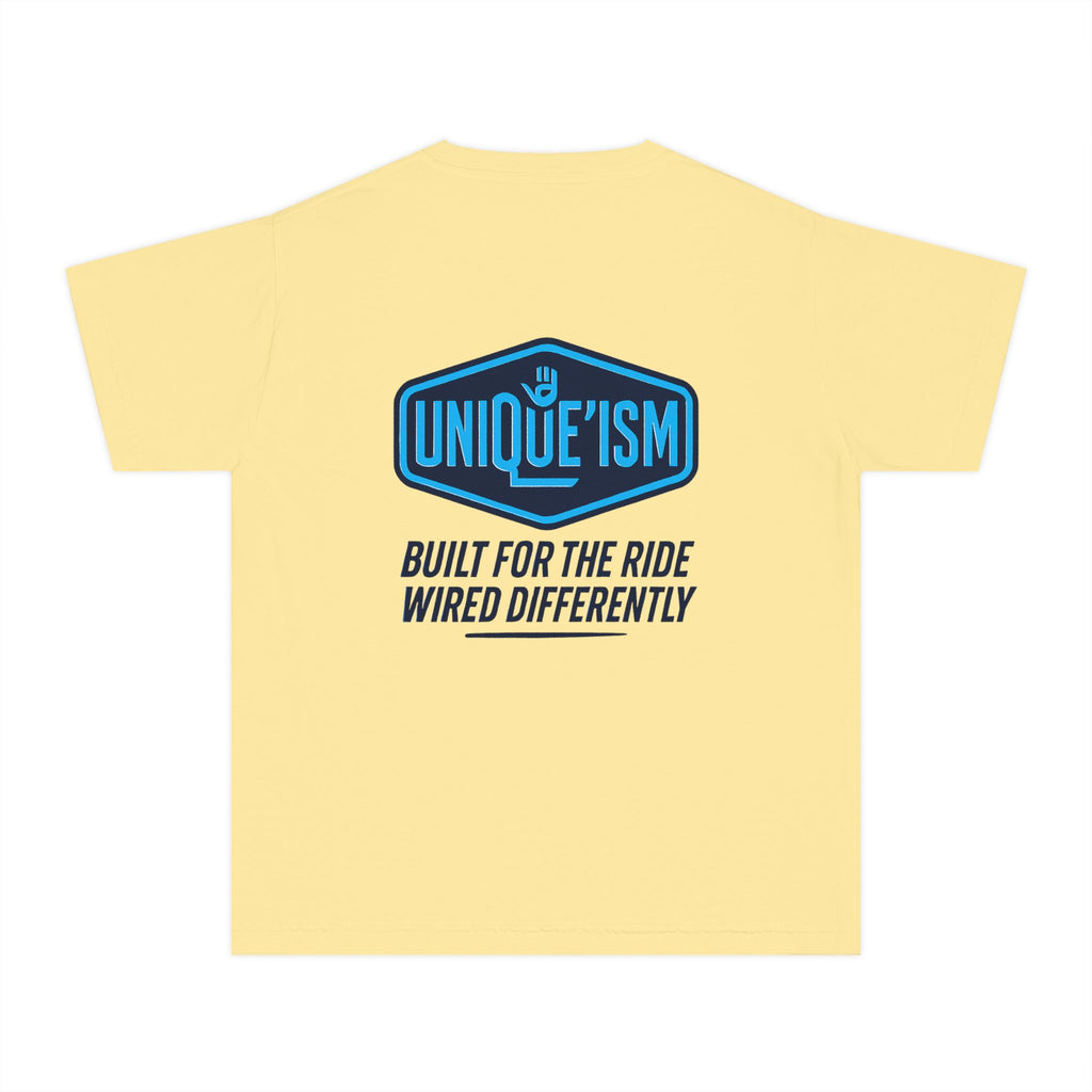 Autism Motorcycle Youth Tee – "Unique'ism: Built for the Ride"