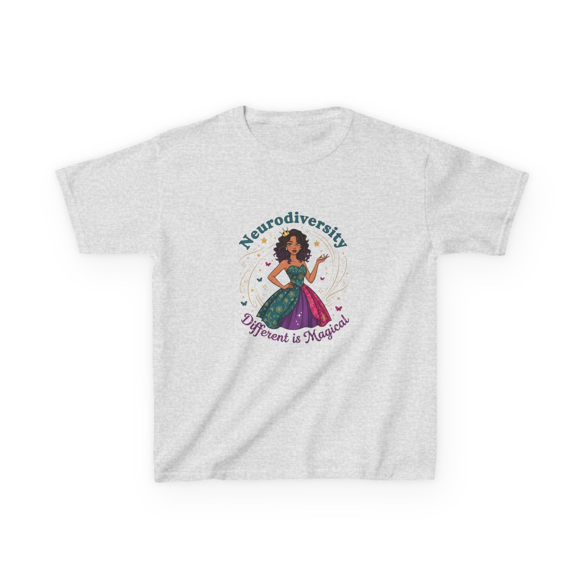 Kids Tee — Neurodiversity Princess “Different is Magical”