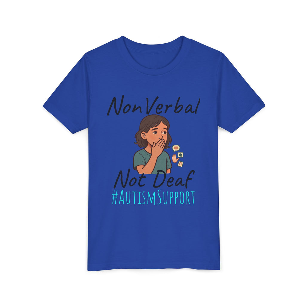 Autism Support Youth Tee — "NonVerbal Not Deaf" & Puzzle Piece "Unique'ism"