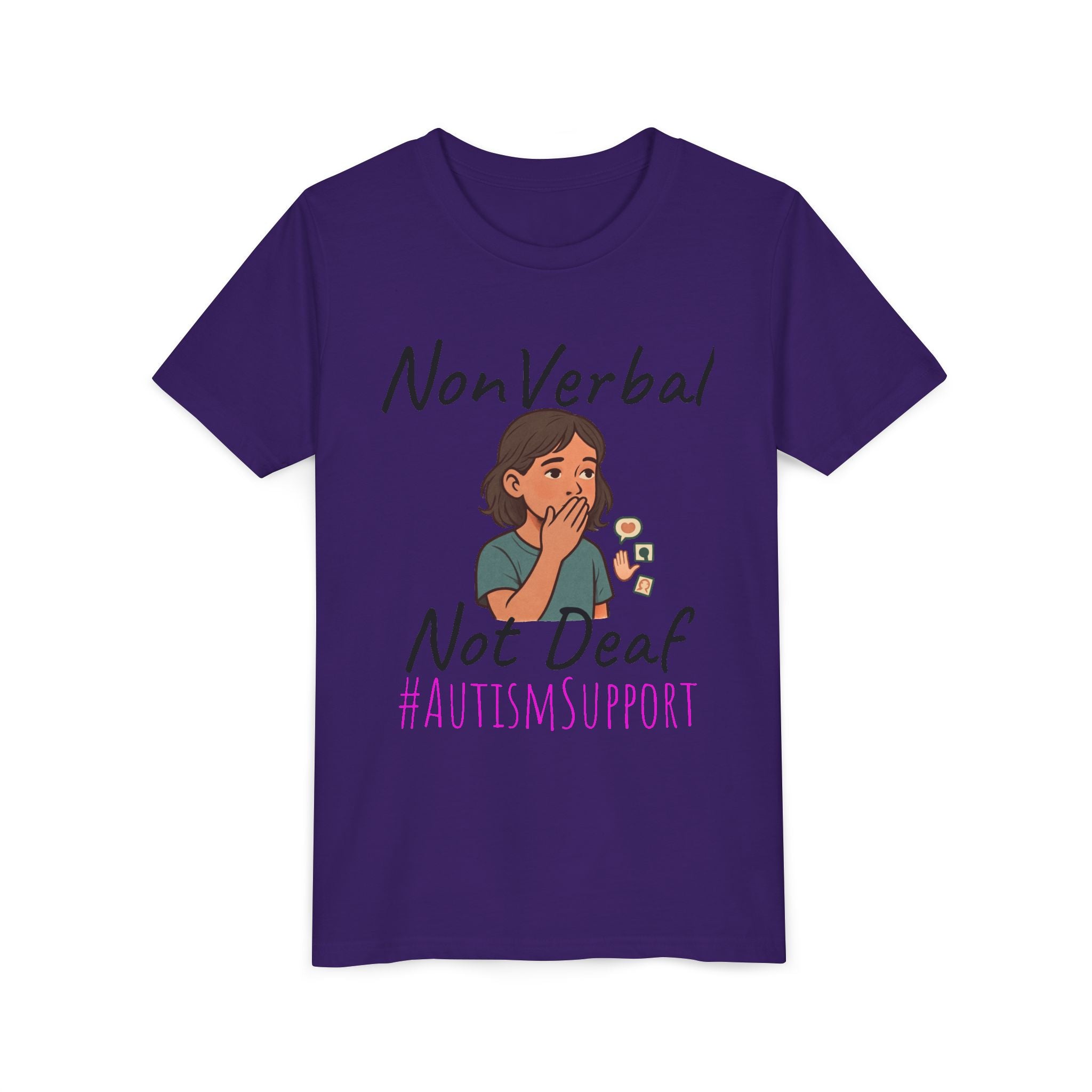 Autism Support Youth Tee — "NonVerbal Not Deaf" & Puzzle Piece "Unique'ism"
