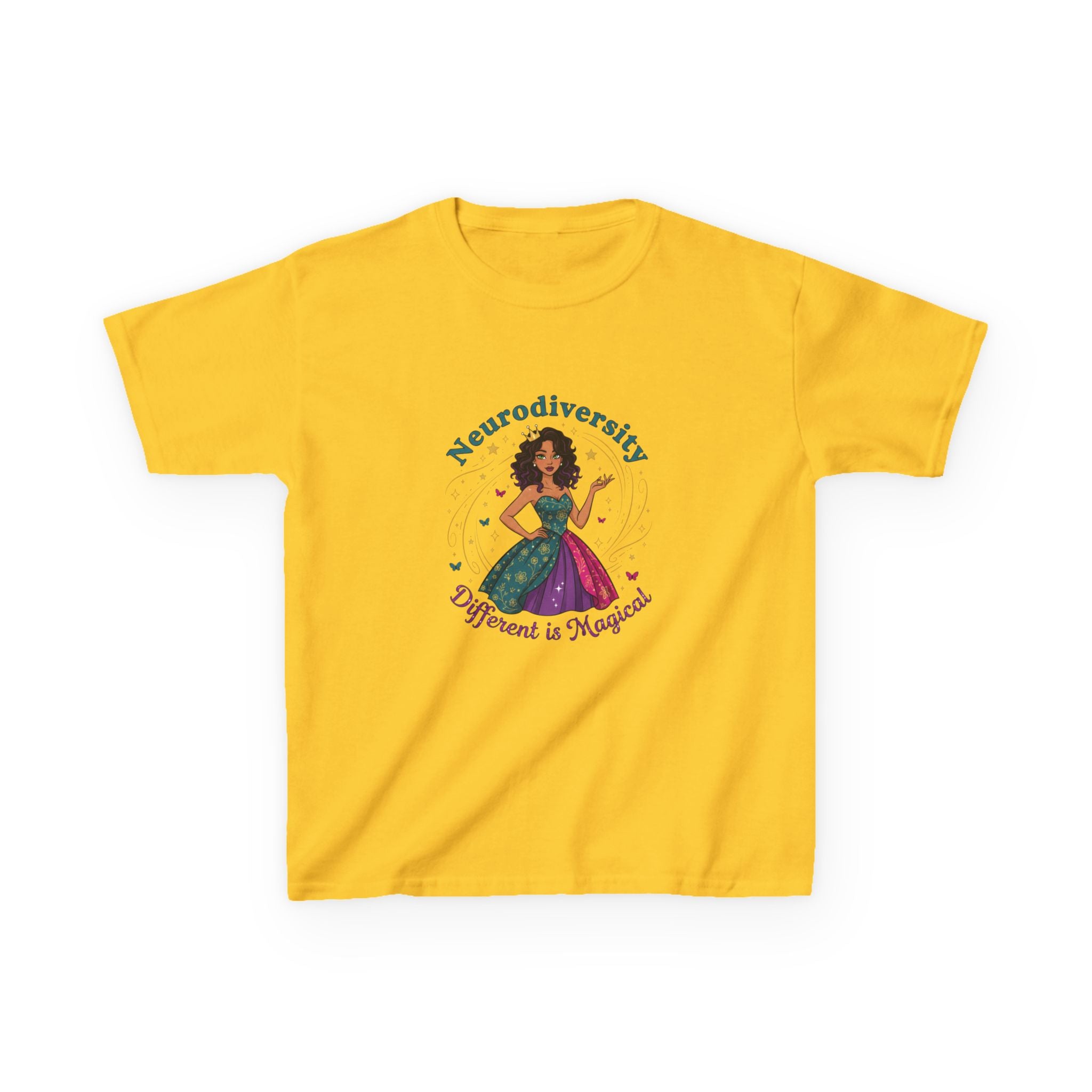 Kids Tee — Neurodiversity Princess “Different is Magical”