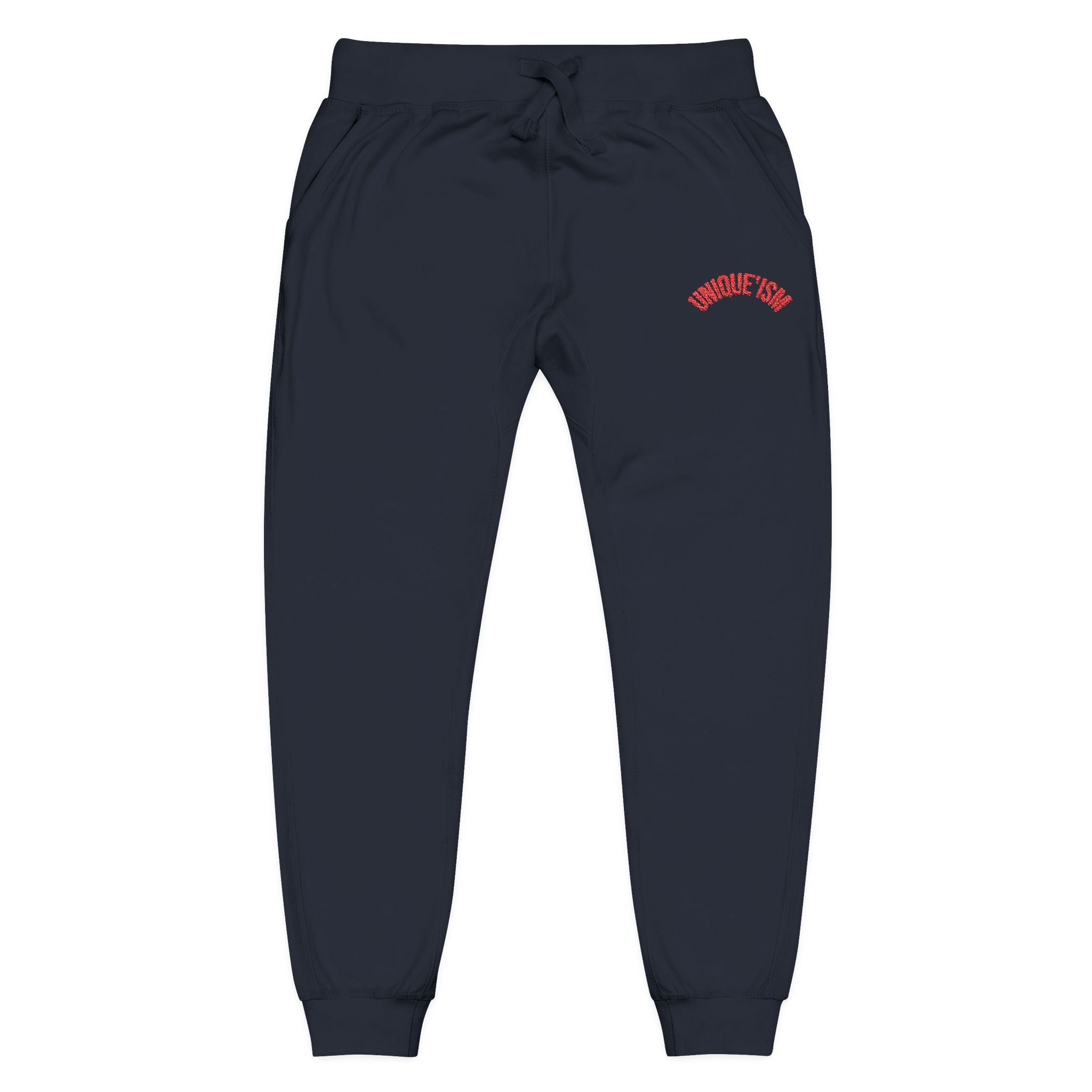 Embroidered Coral Fleece Sweatpants – Cozy Casual Joggers with Script Accent