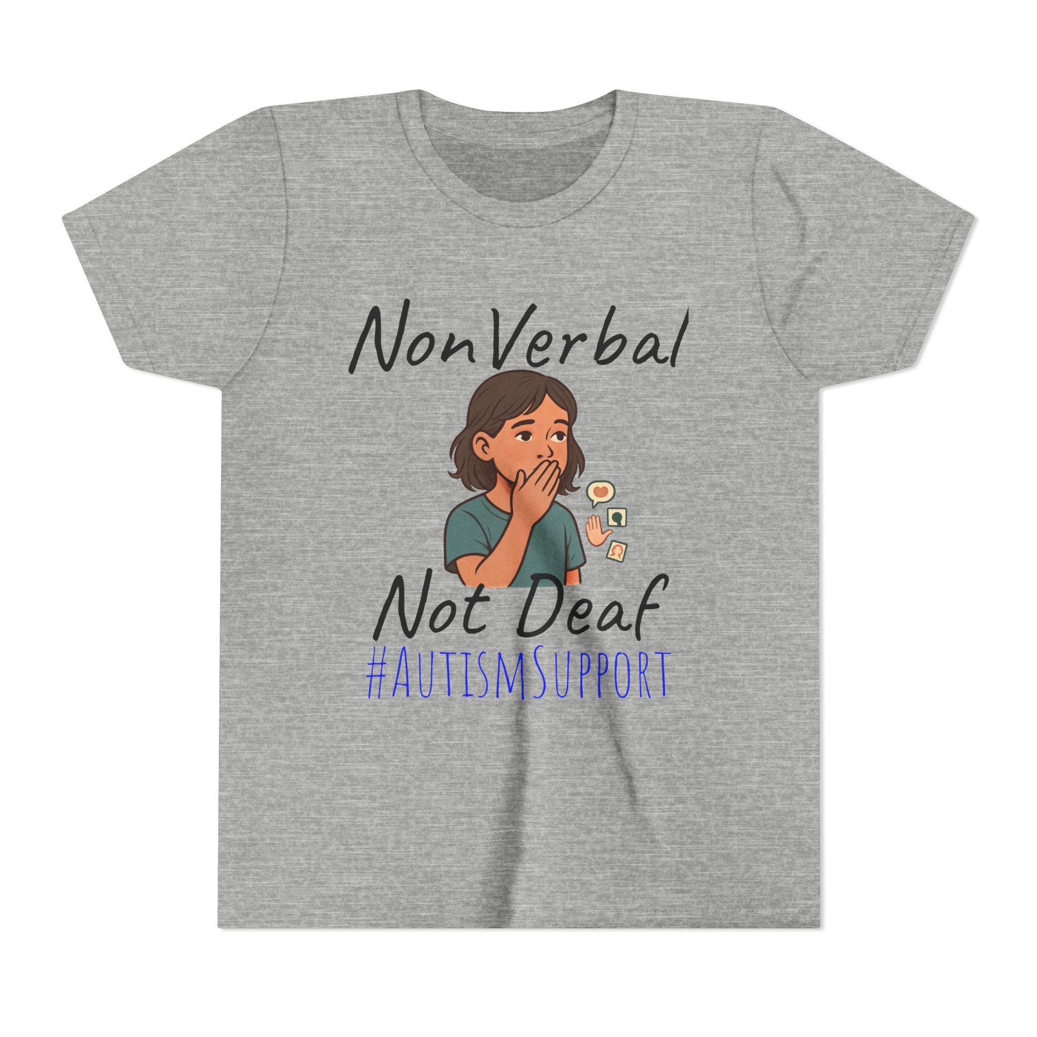 Autism Support Youth Tee — "NonVerbal Not Deaf" & Puzzle Piece "Unique'ism"
