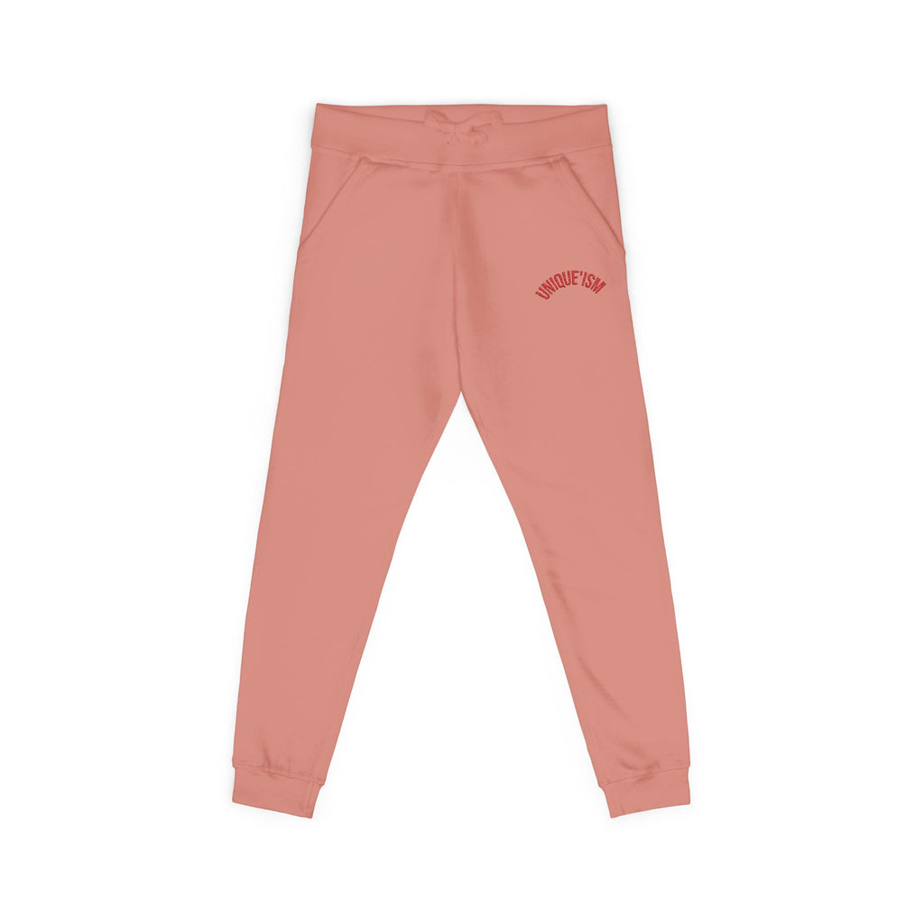Embroidered Coral Fleece Sweatpants – Cozy Casual Joggers with Script Accent