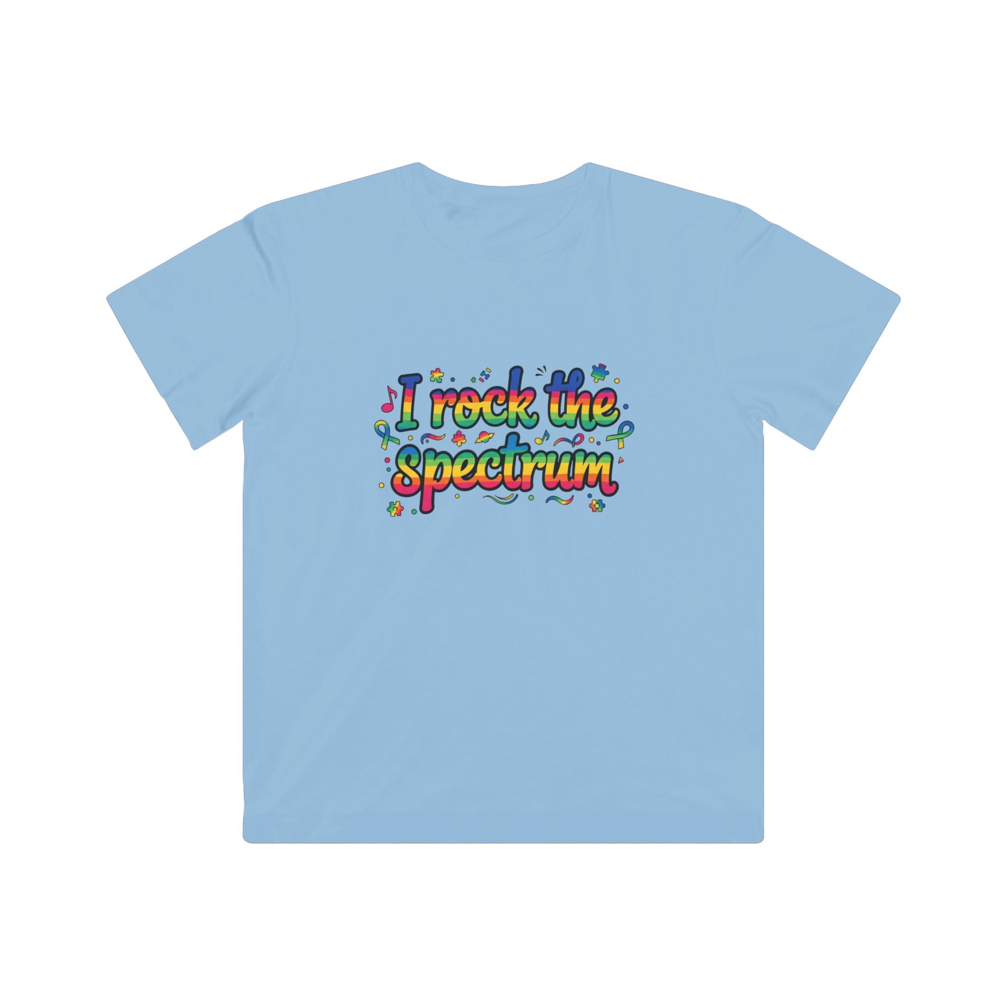 Kids Tee — "I Rock the Spectrum" Rainbow Neurodiversity Autism Awareness Shirt
