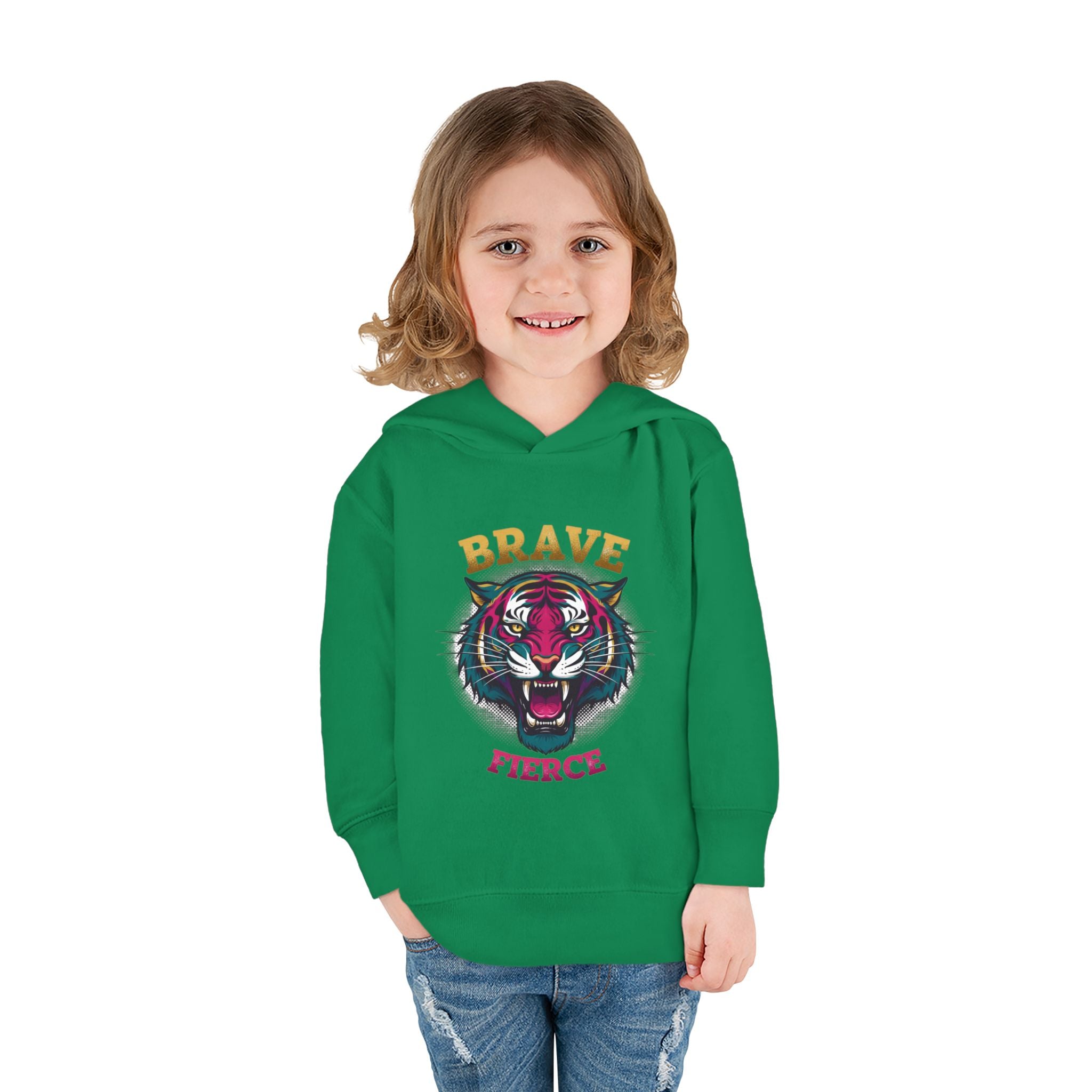 Toddler Hoodie — 'Brave & Fierce' Tiger Pullover (Built for a Different Jungle)