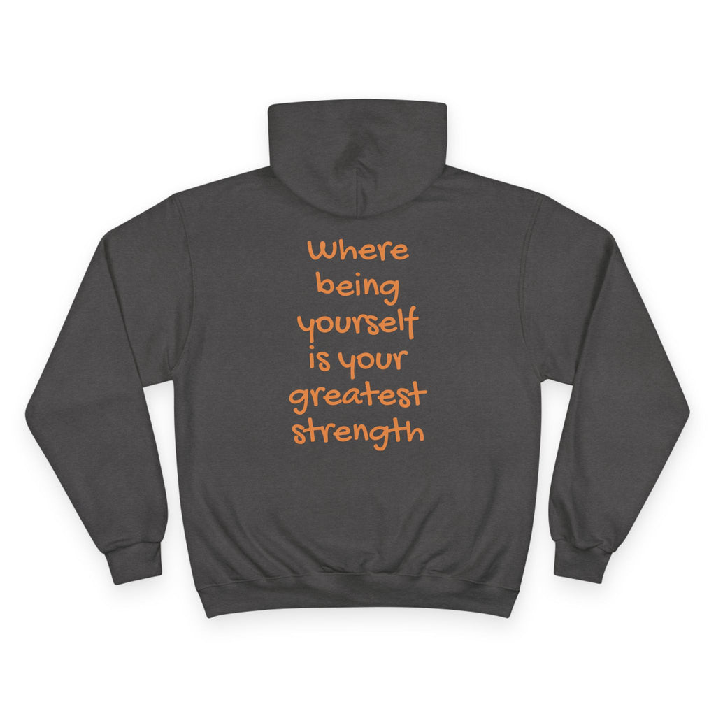 Men/Unisex Champion Hoodie - Autism Awareness Hoodie — Where being yourself is your greatest strength" Back Quote