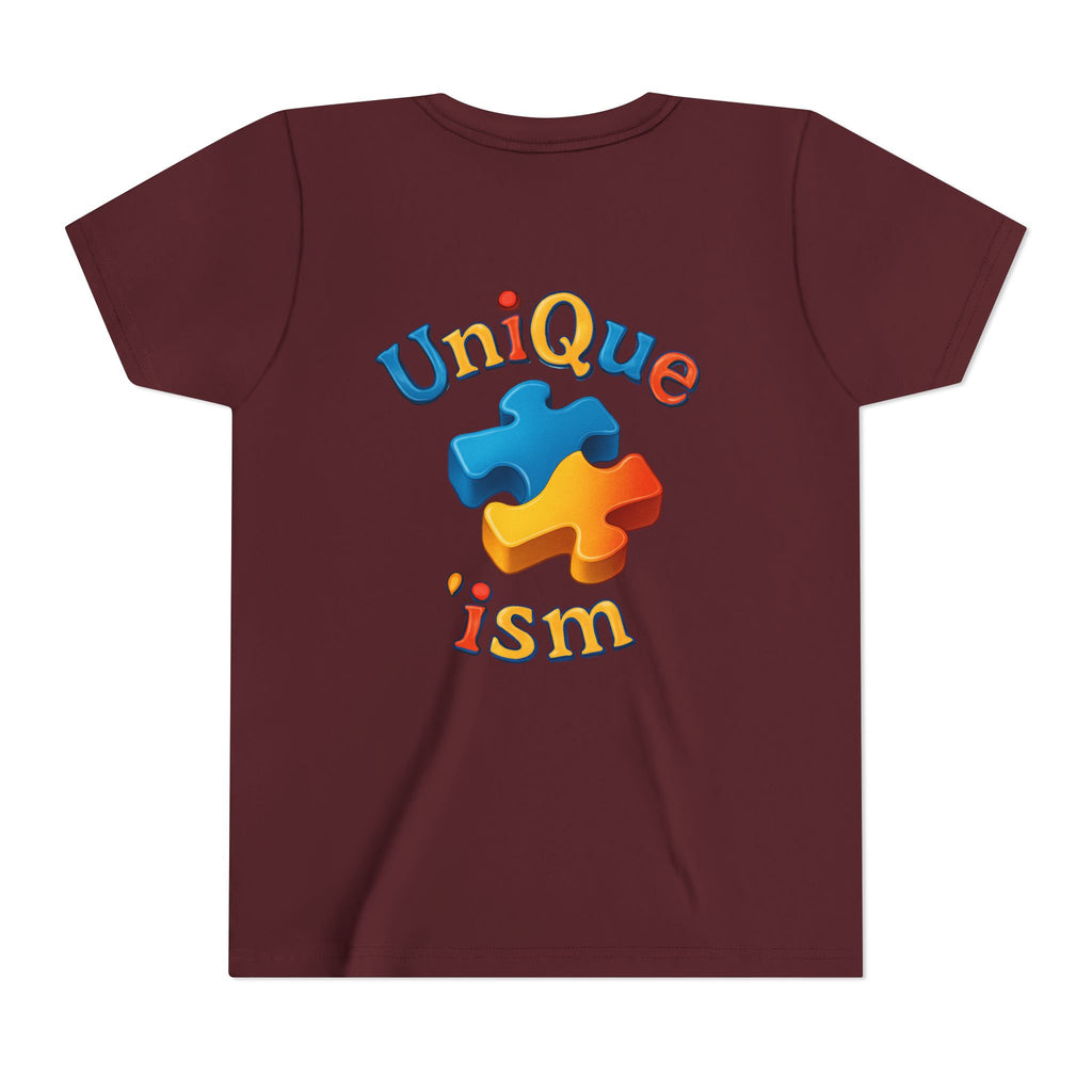 Autism Support Youth Tee — "NonVerbal Not Deaf" & Puzzle Piece "Unique'ism"