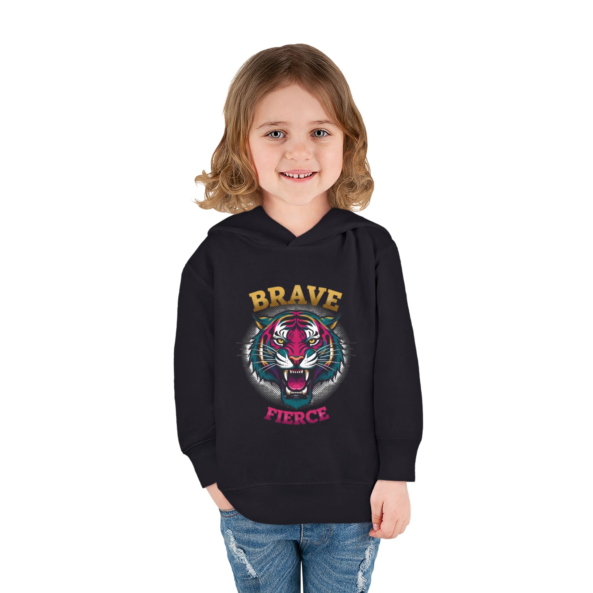 Toddler Hoodie — 'Brave & Fierce' Tiger Pullover (Built for a Different Jungle)