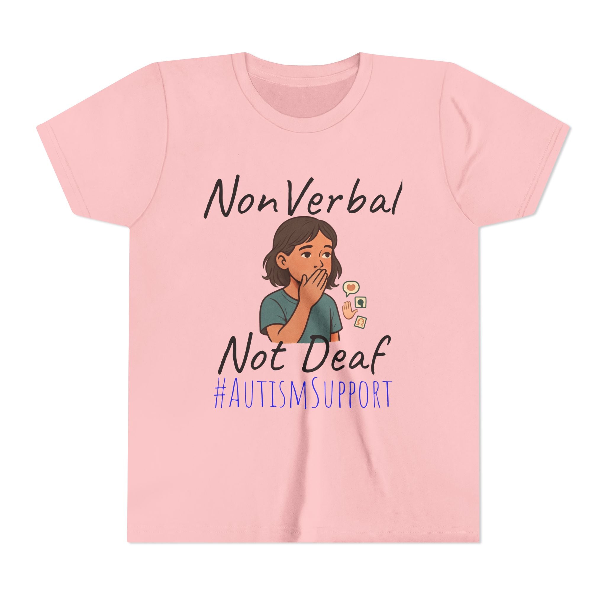Autism Support Youth Tee — "NonVerbal Not Deaf" & Puzzle Piece "Unique'ism"