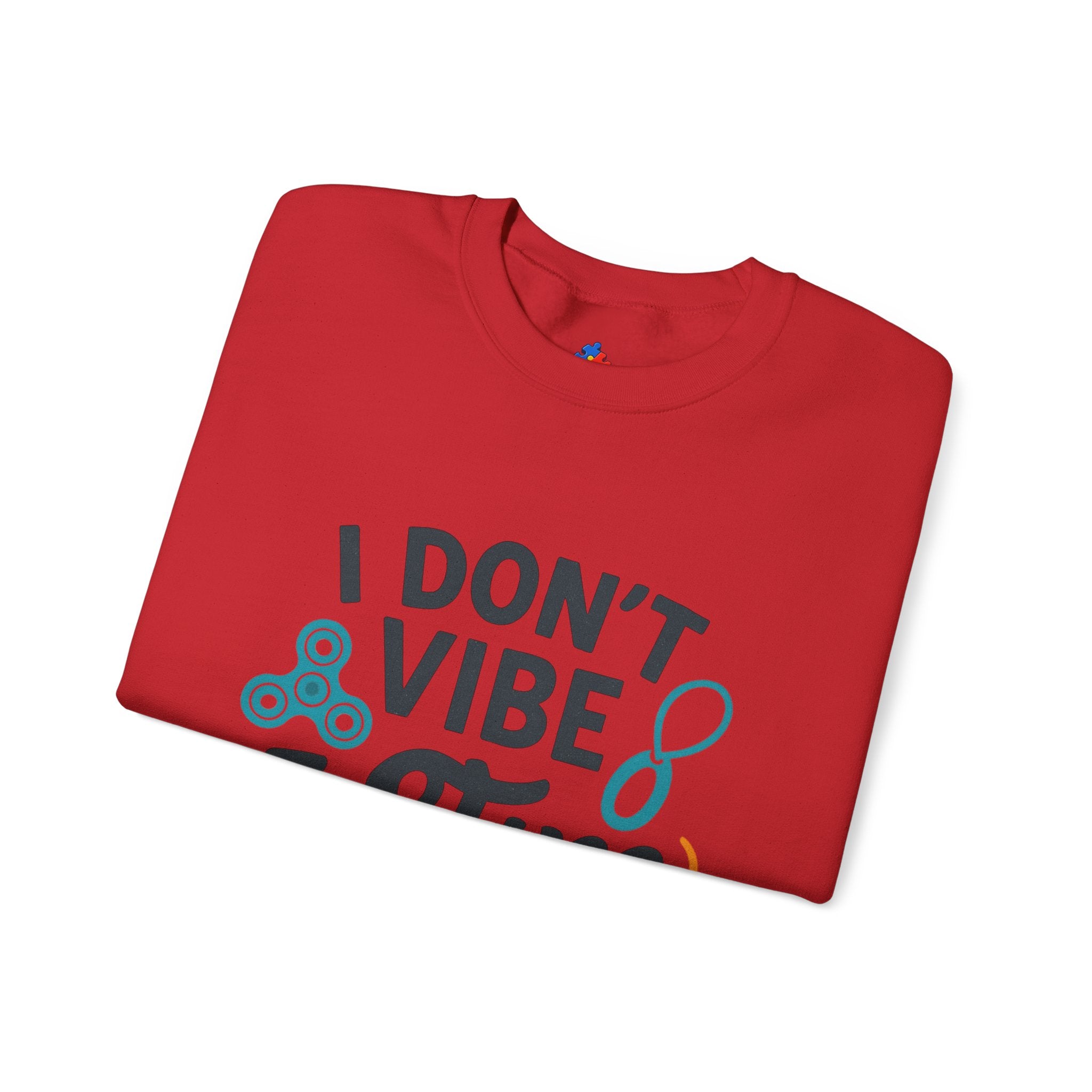 I Don't Vibe I Stim Crewneck Sweatshirt — "Unique'ism" Autism Puzzle Graphic