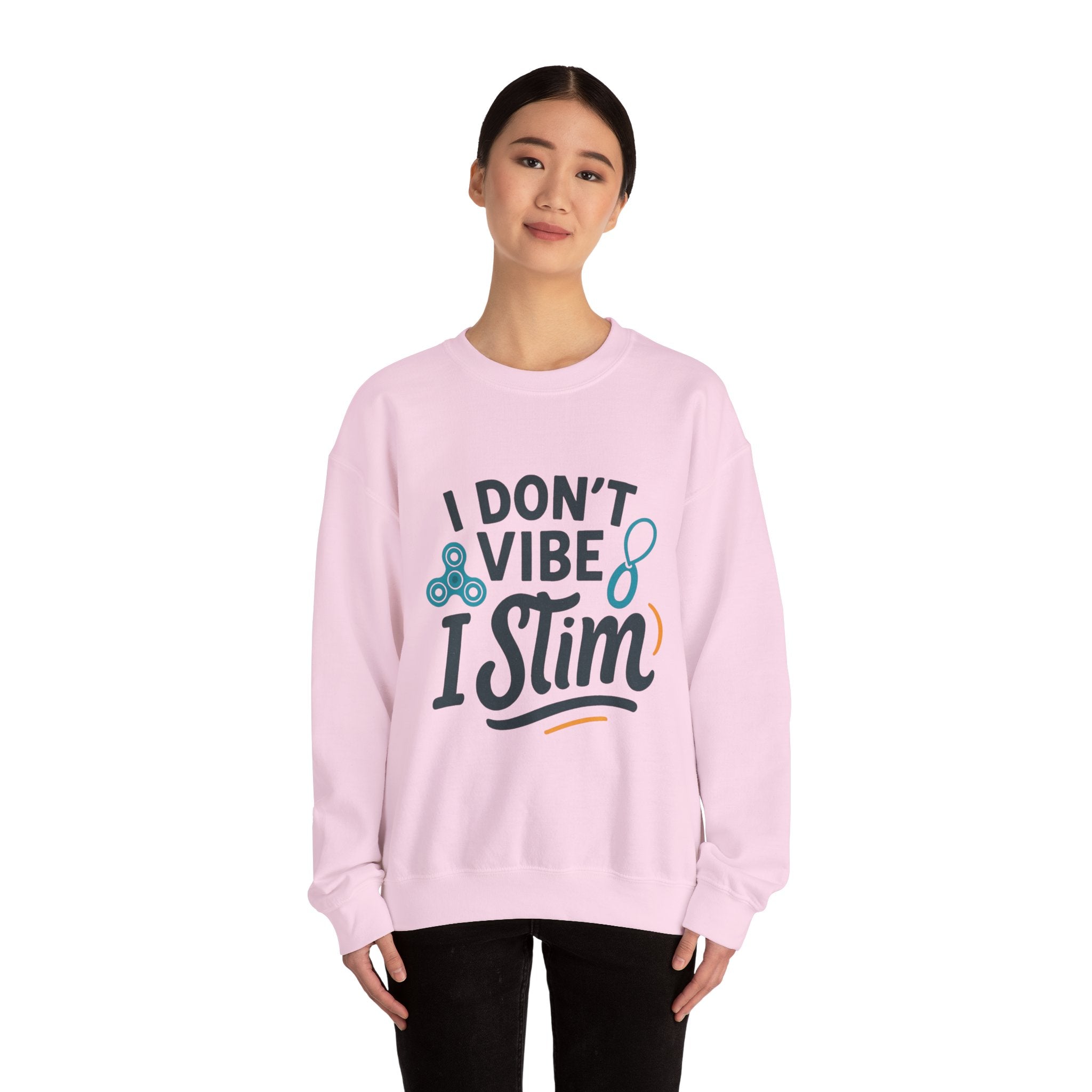 I Don't Vibe I Stim Crewneck Sweatshirt — "Unique'ism" Autism Puzzle Graphic