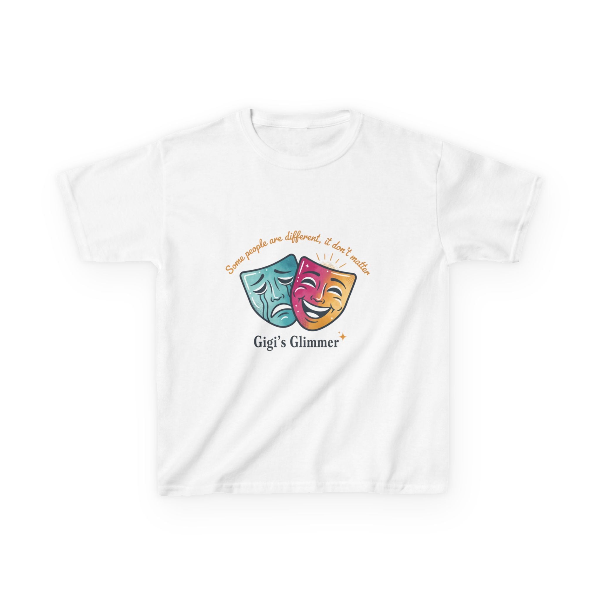 Kids Theater Masks T‑Shirt — "Gigi's Glimmer" Drama Club Tee