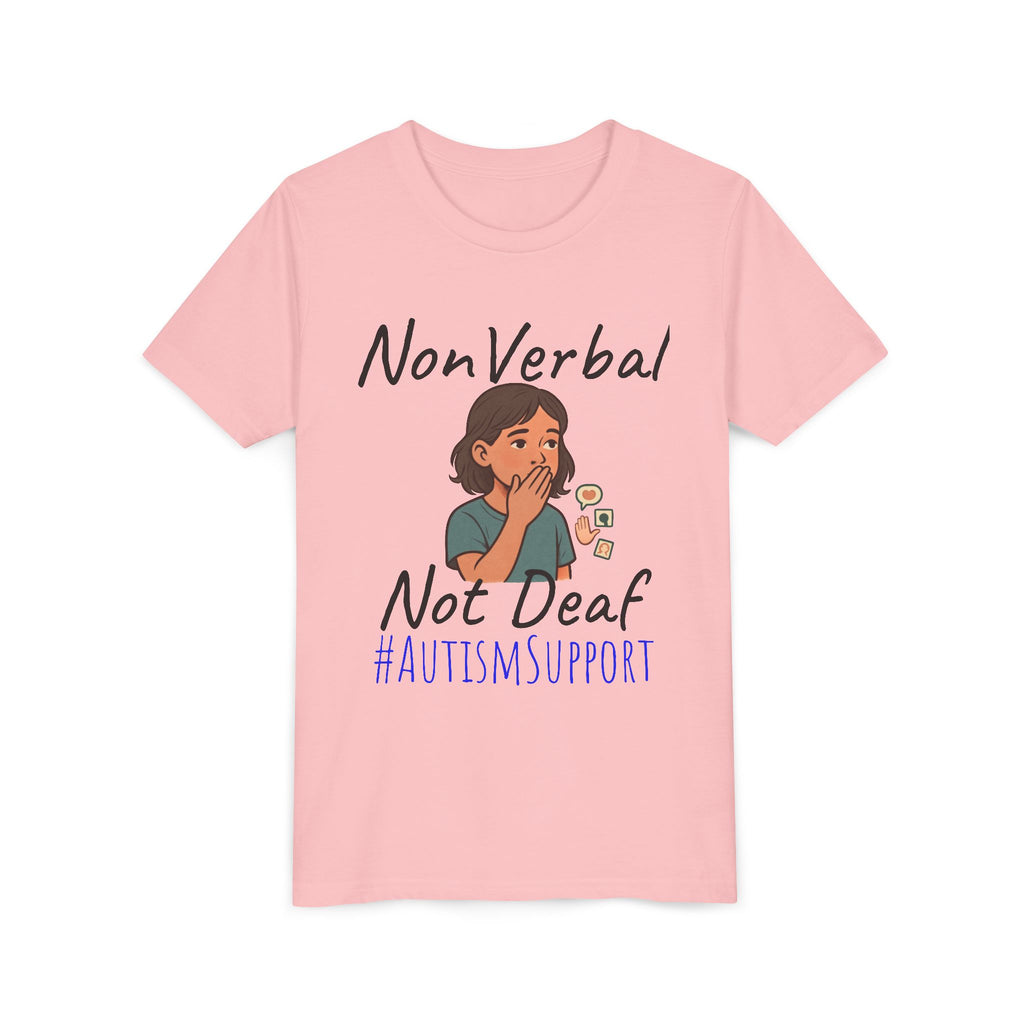 Autism Support Youth Tee — "NonVerbal Not Deaf" & Puzzle Piece "Unique'ism"