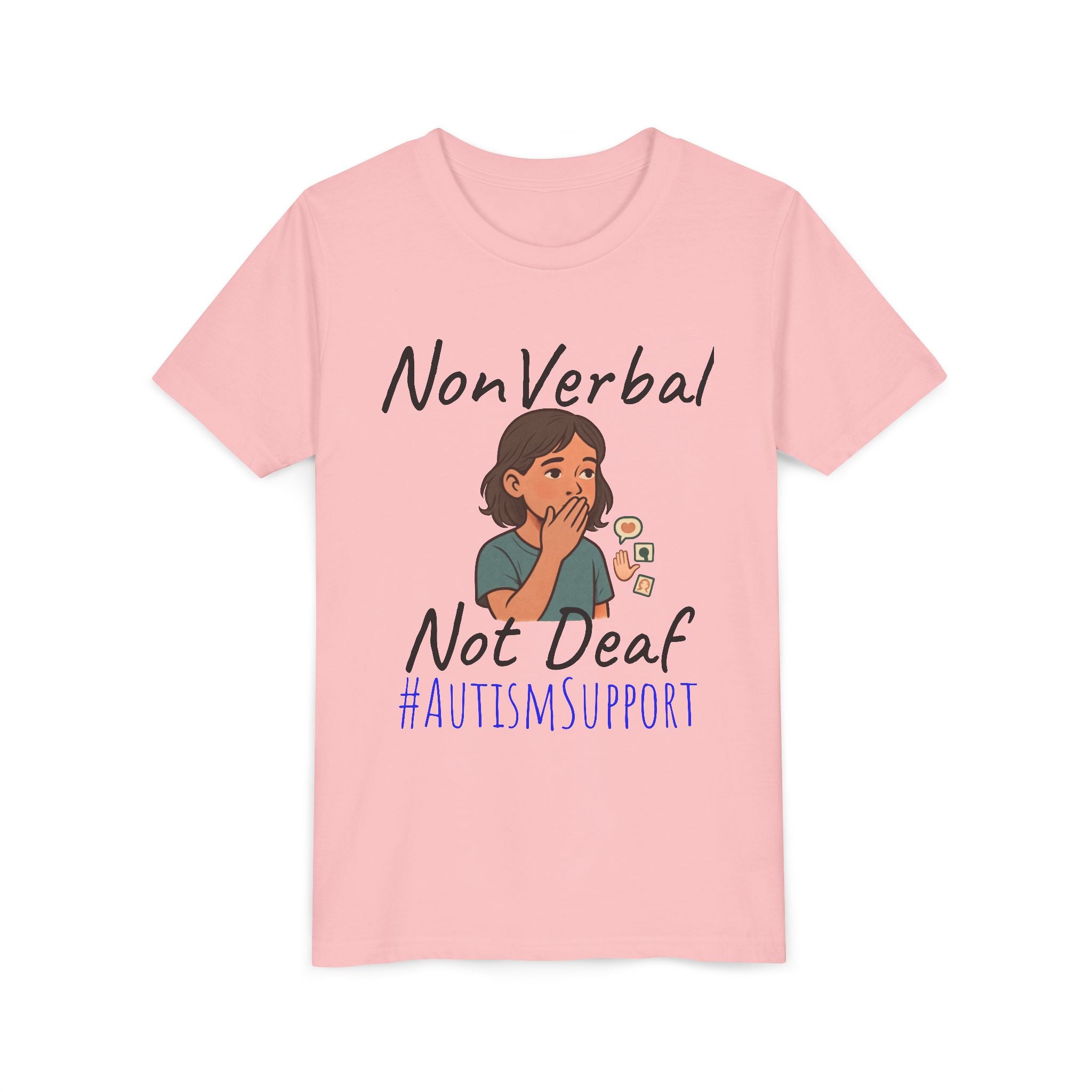 Autism Support Youth Tee — "NonVerbal Not Deaf" & Puzzle Piece "Unique'ism"