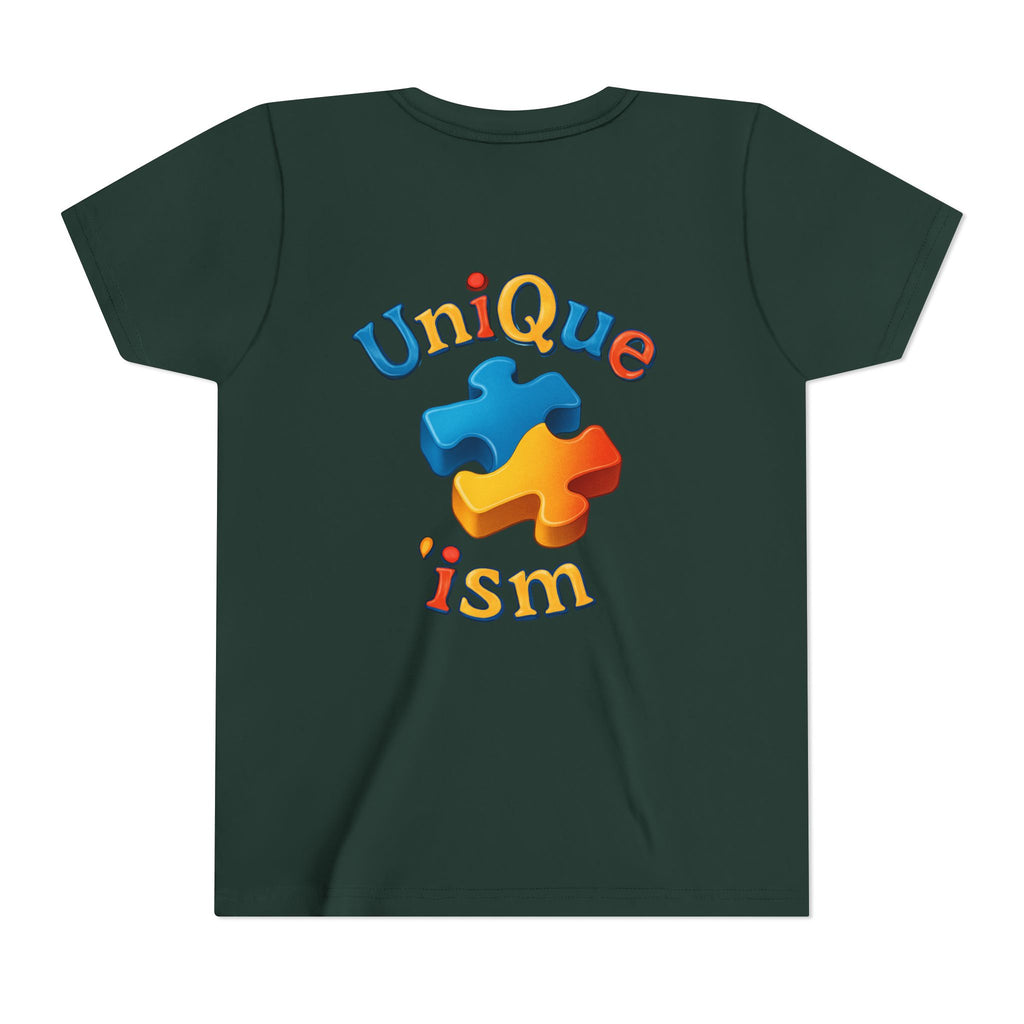 Autism Support Youth Tee — "NonVerbal Not Deaf" & Puzzle Piece "Unique'ism"