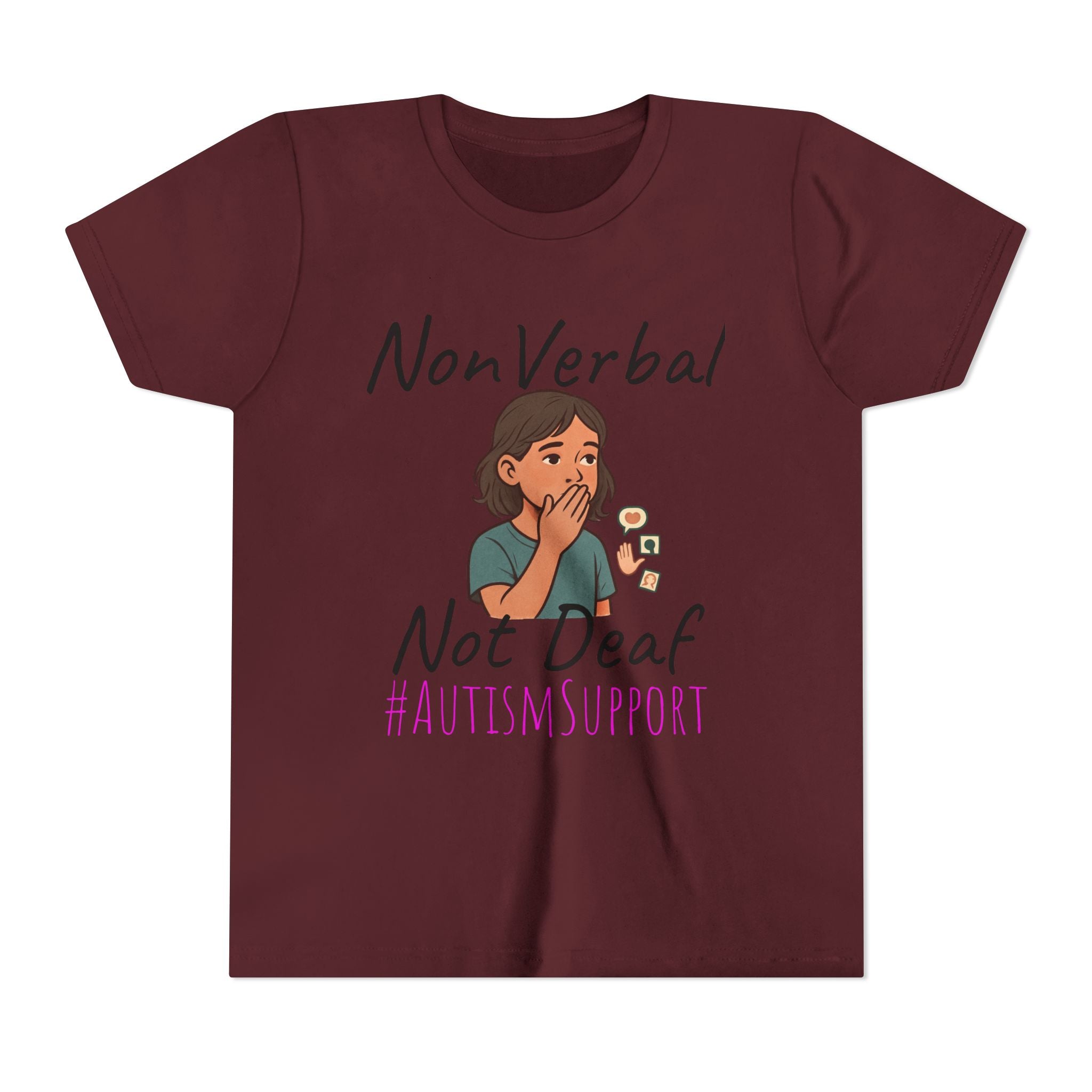 Autism Support Youth Tee — "NonVerbal Not Deaf" & Puzzle Piece "Unique'ism"