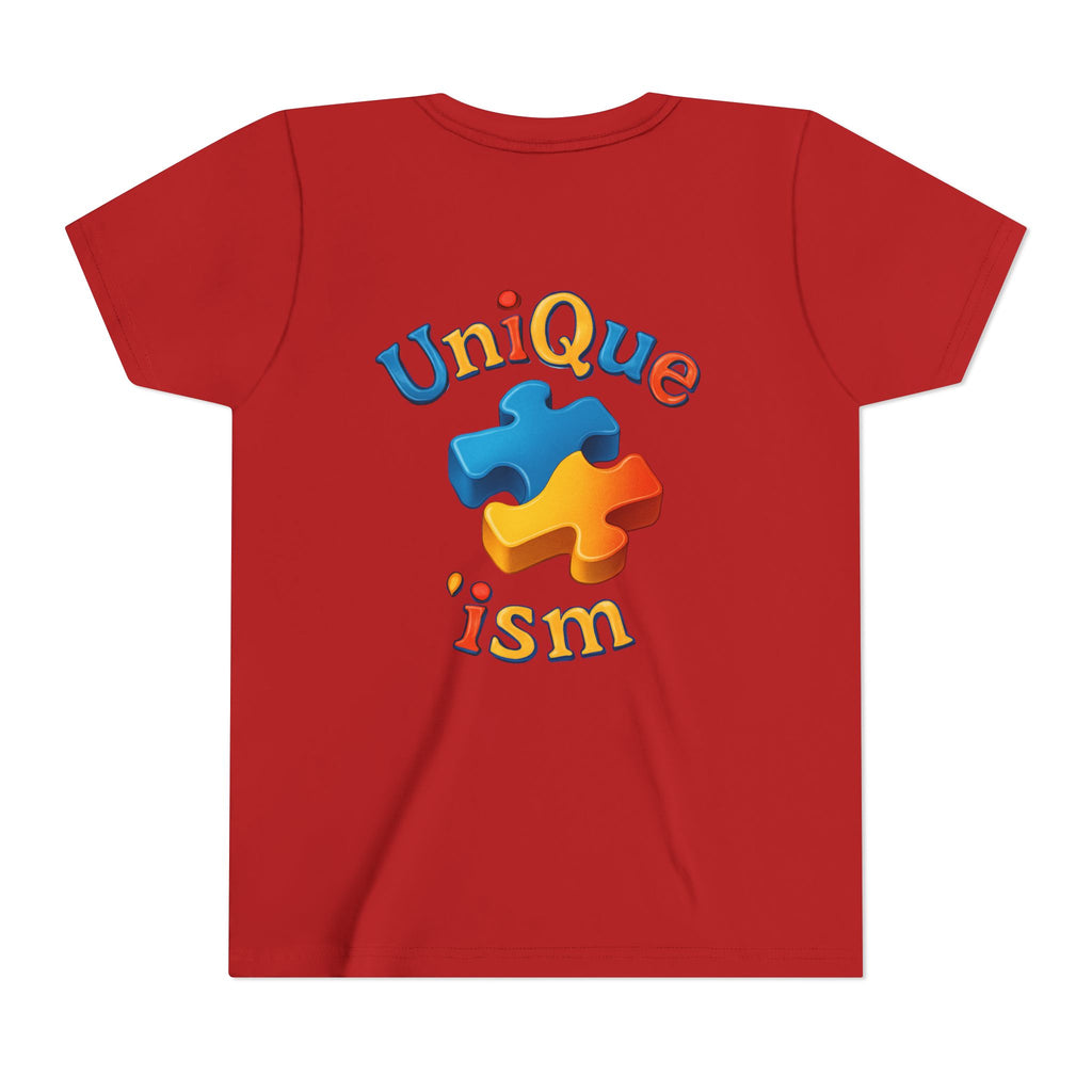 Autism Support Youth Tee — "NonVerbal Not Deaf" & Puzzle Piece "Unique'ism"