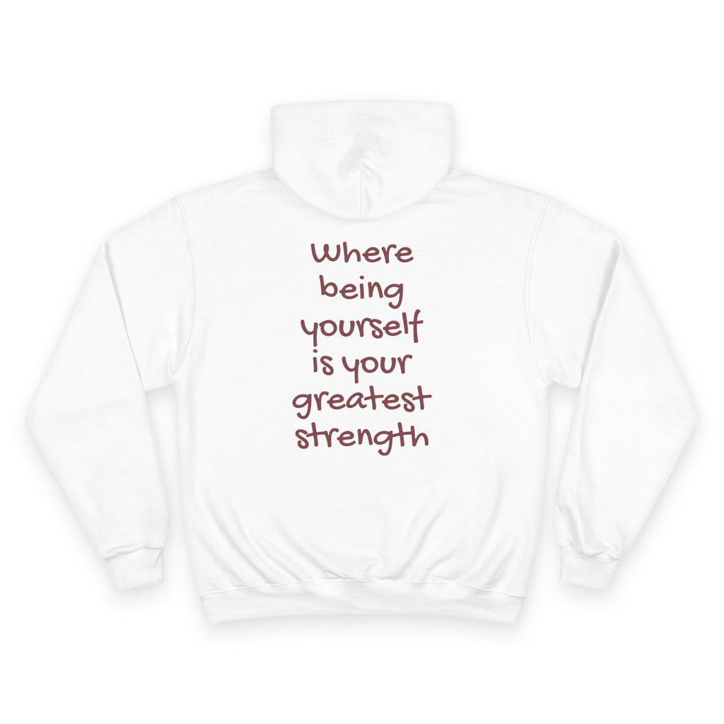 Men/Unisex Champion Hoodie - Autism Awareness Hoodie — Where being yourself is your greatest strength" Back Quote