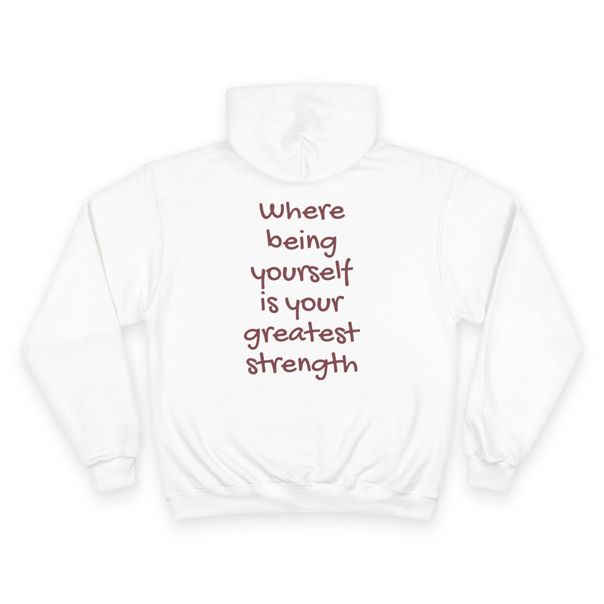 Men/Unisex Champion Hoodie - Autism Awareness Hoodie — Where being yourself is your greatest strength" Back Quote