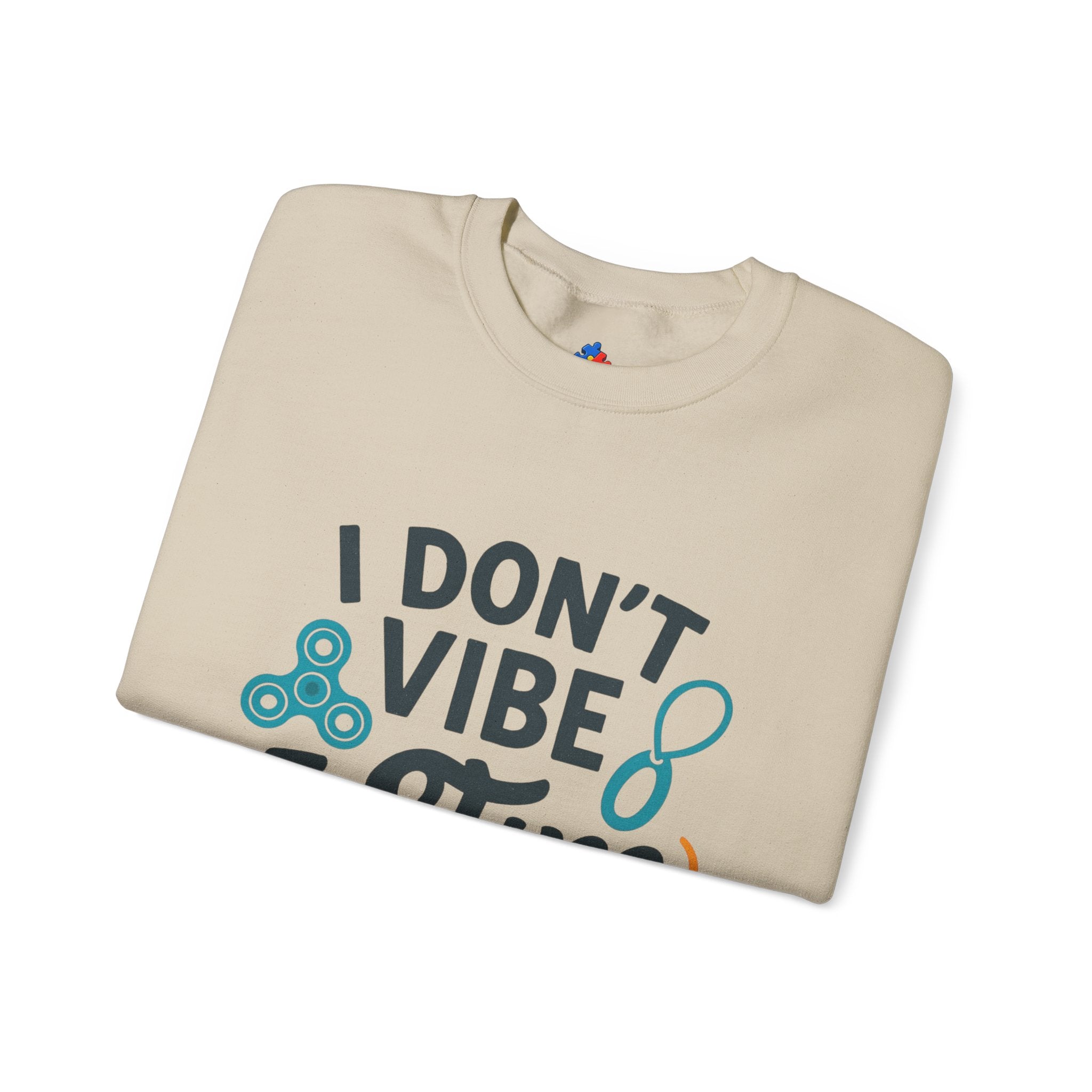 I Don't Vibe I Stim Crewneck Sweatshirt — "Unique'ism" Autism Puzzle Graphic