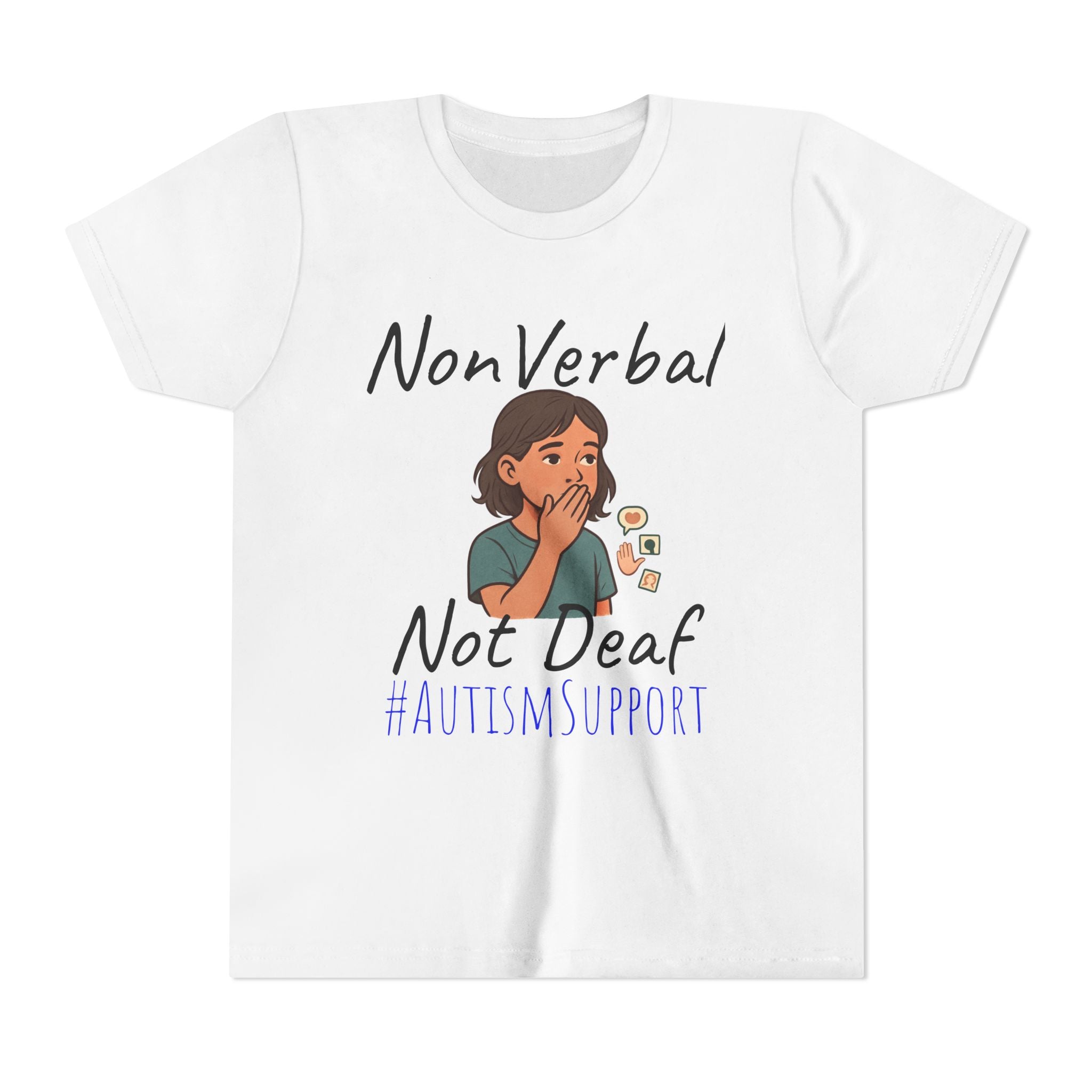 Autism Support Youth Tee — "NonVerbal Not Deaf" & Puzzle Piece "Unique'ism"