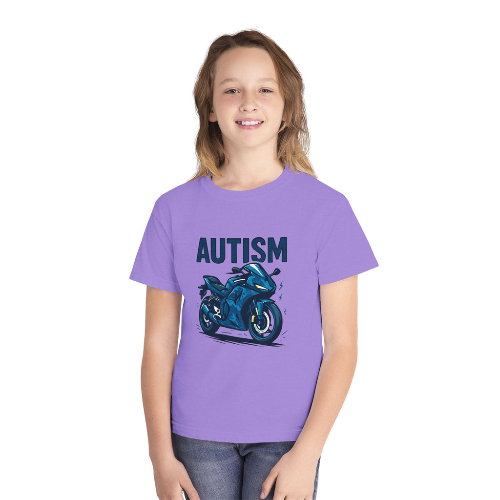 Autism Motorcycle Youth Tee – "Unique'ism: Built for the Ride"