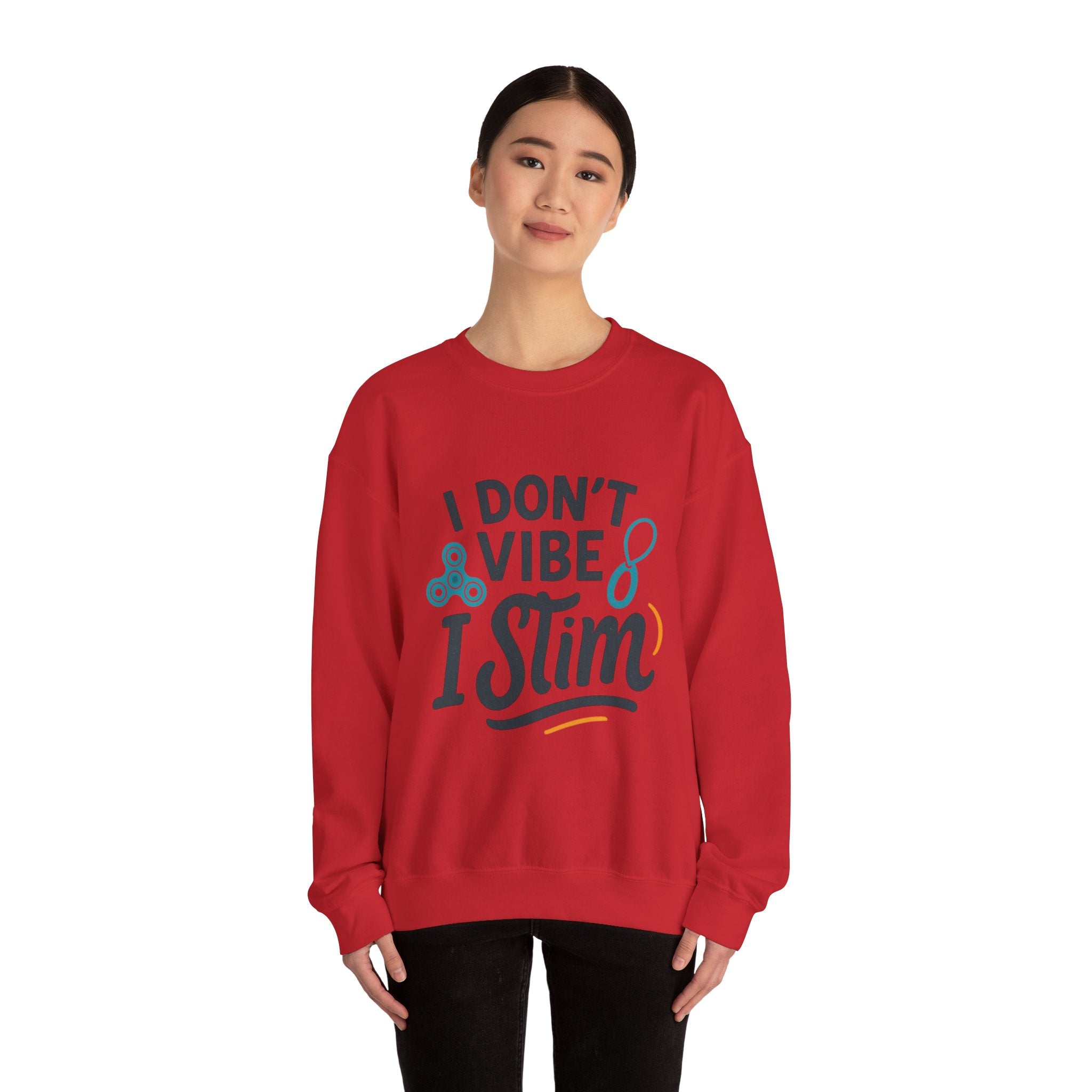 I Don't Vibe I Stim Crewneck Sweatshirt — "Unique'ism" Autism Puzzle Graphic