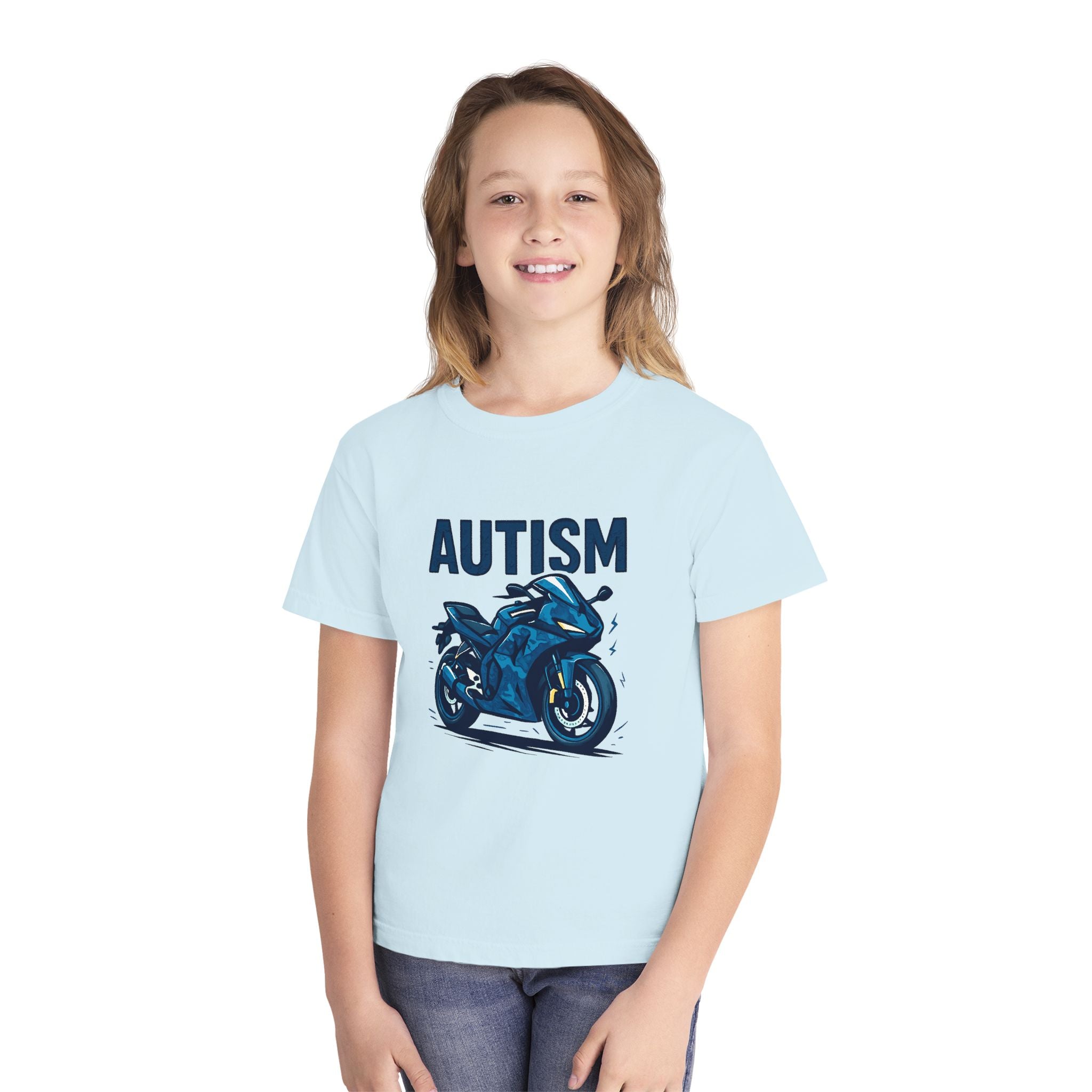 Autism Motorcycle Youth Tee – "Unique'ism: Built for the Ride"