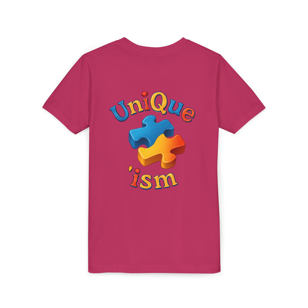 Autism Support Youth Tee — "NonVerbal Not Deaf" & Puzzle Piece "Unique'ism"