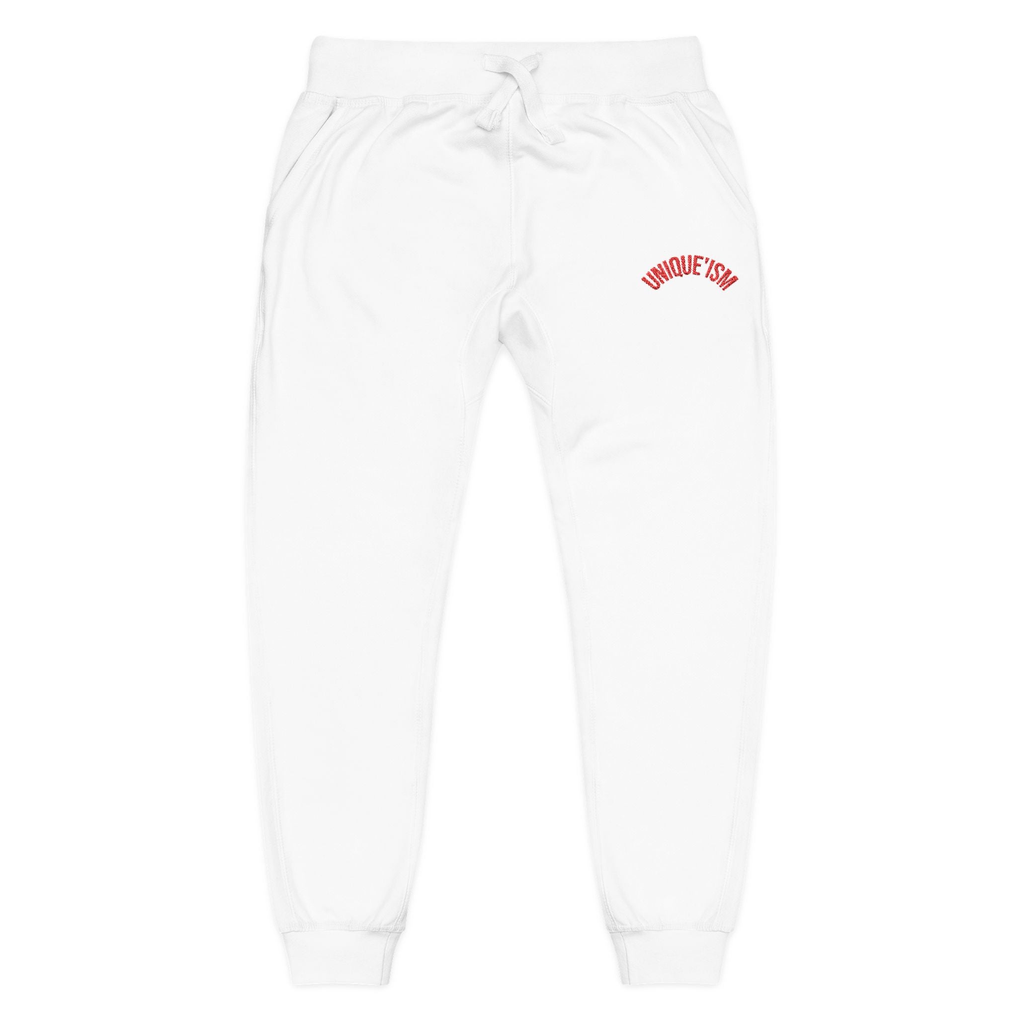 Embroidered Coral Fleece Sweatpants – Cozy Casual Joggers with Script Accent