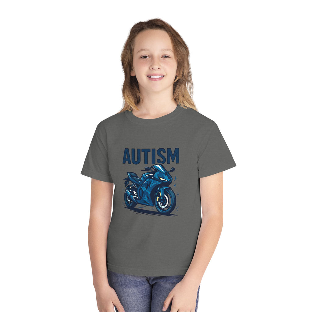 Autism Motorcycle Youth Tee – "Unique'ism: Built for the Ride"