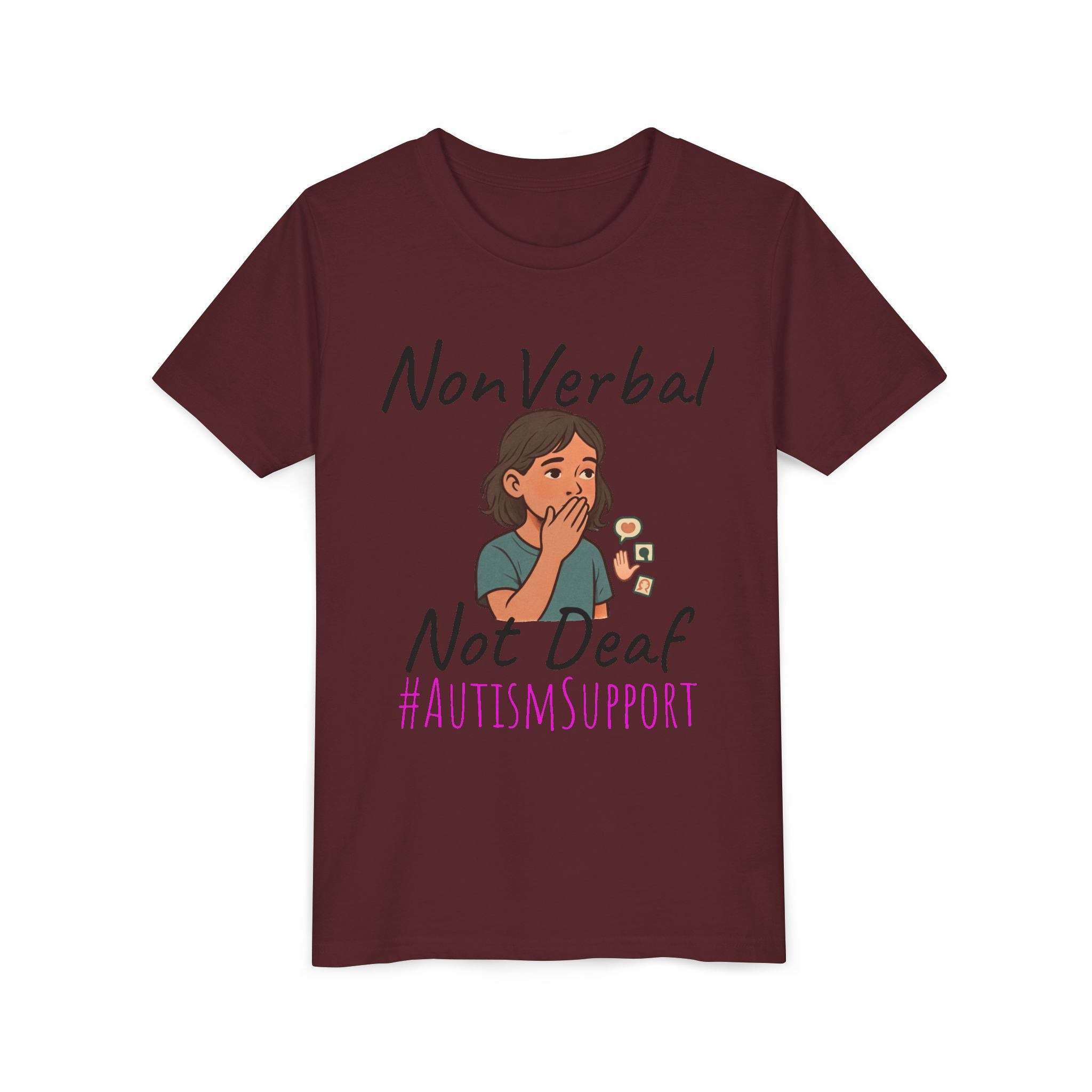 Autism Support Youth Tee — "NonVerbal Not Deaf" & Puzzle Piece "Unique'ism"