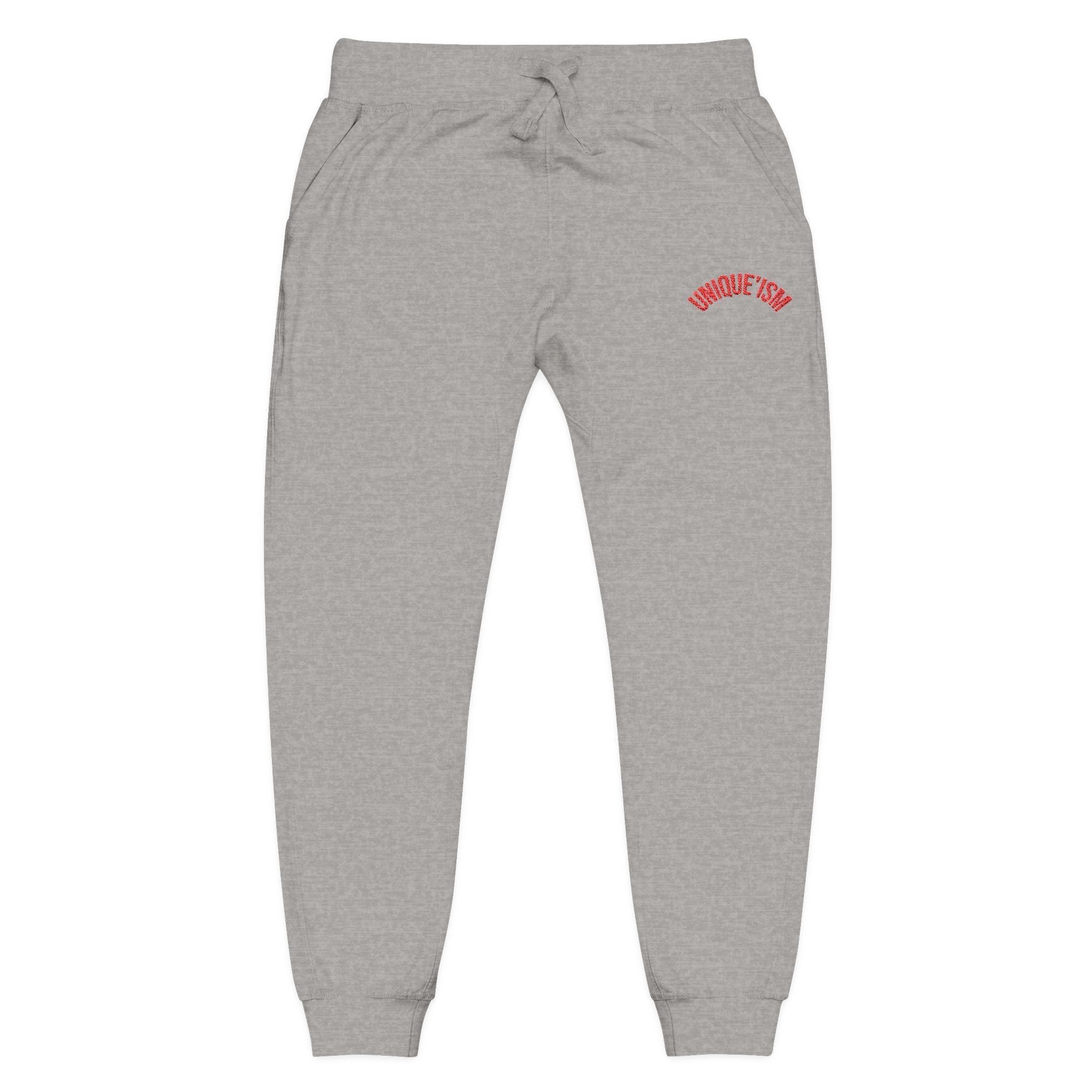 Embroidered Coral Fleece Sweatpants – Cozy Casual Joggers with Script Accent