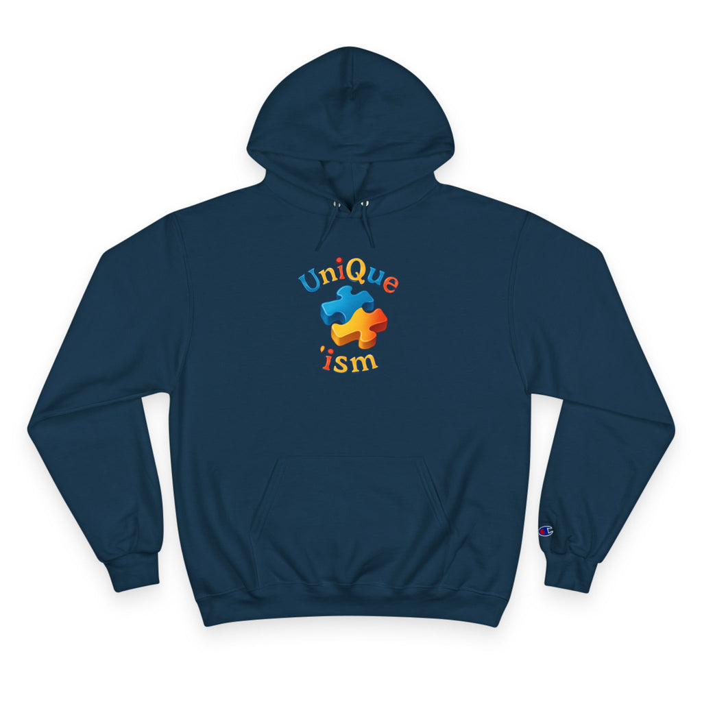 Men/Unisex Champion Hoodie - Autism Awareness Hoodie — Where being yourself is your greatest strength" Back Quote