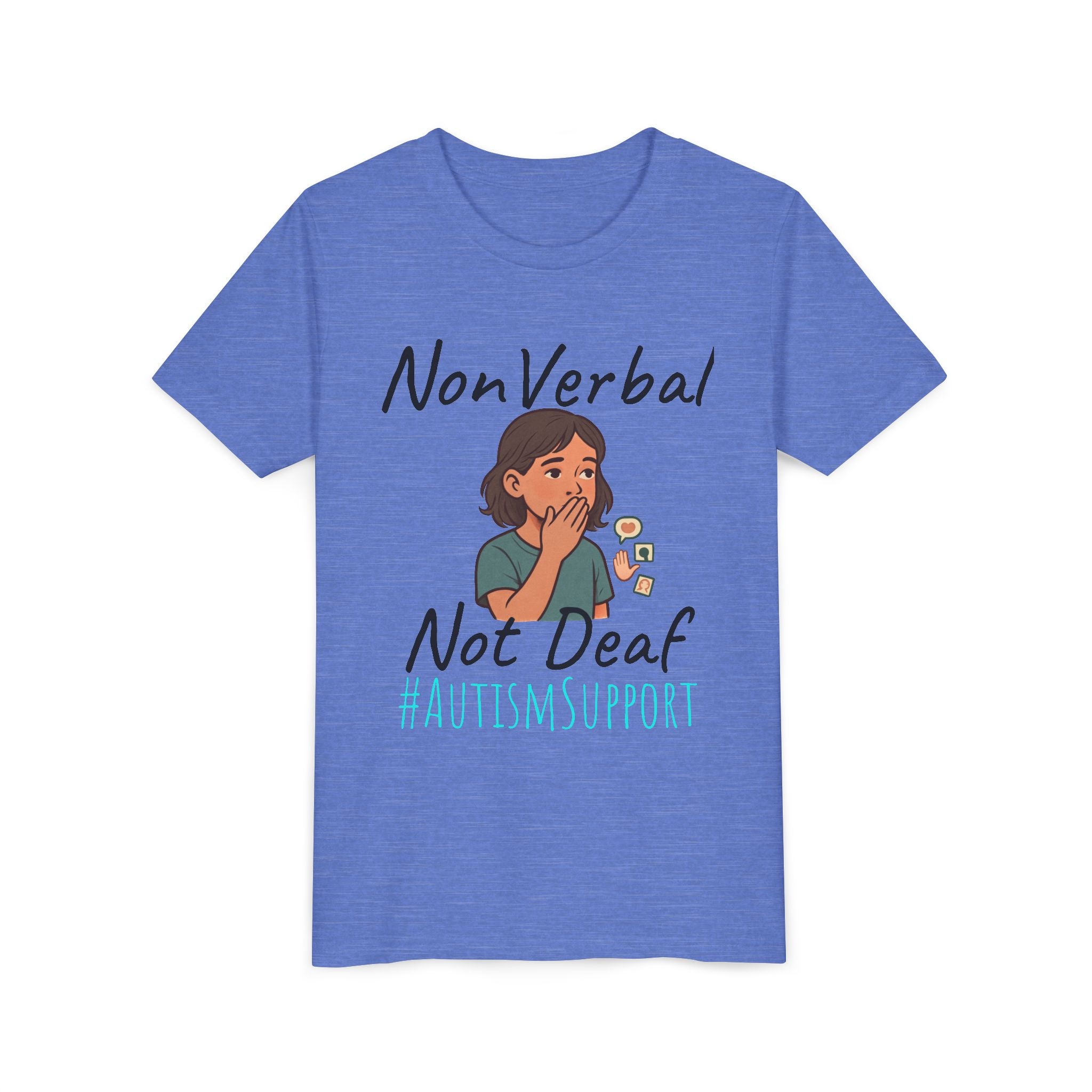 Autism Support Youth Tee — "NonVerbal Not Deaf" & Puzzle Piece "Unique'ism"