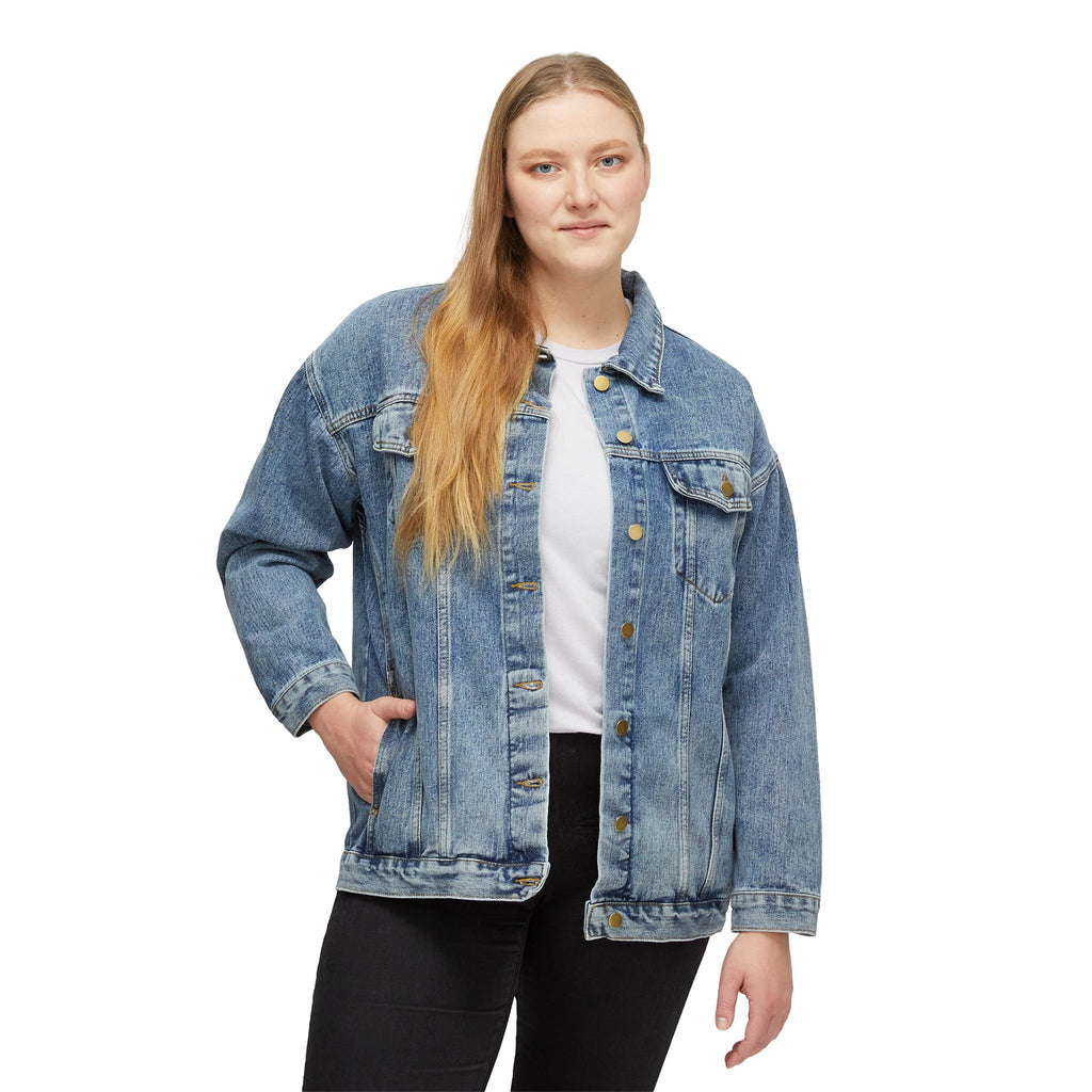 Denim Jacket — "Brilliant, Different, Glamorous" Colorful Graphic Back