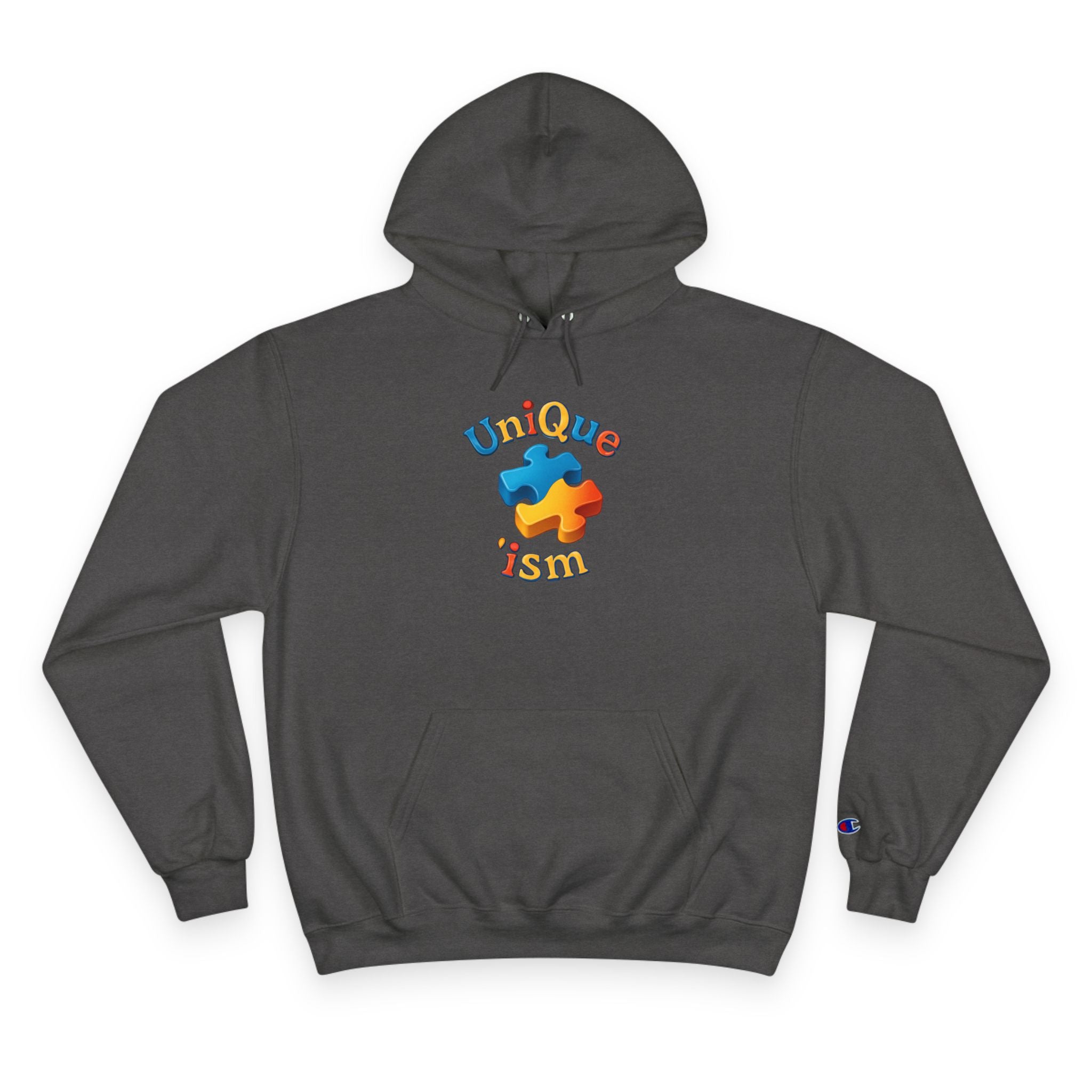 Men/Unisex Champion Hoodie - Autism Awareness Hoodie — Where being yourself is your greatest strength" Back Quote