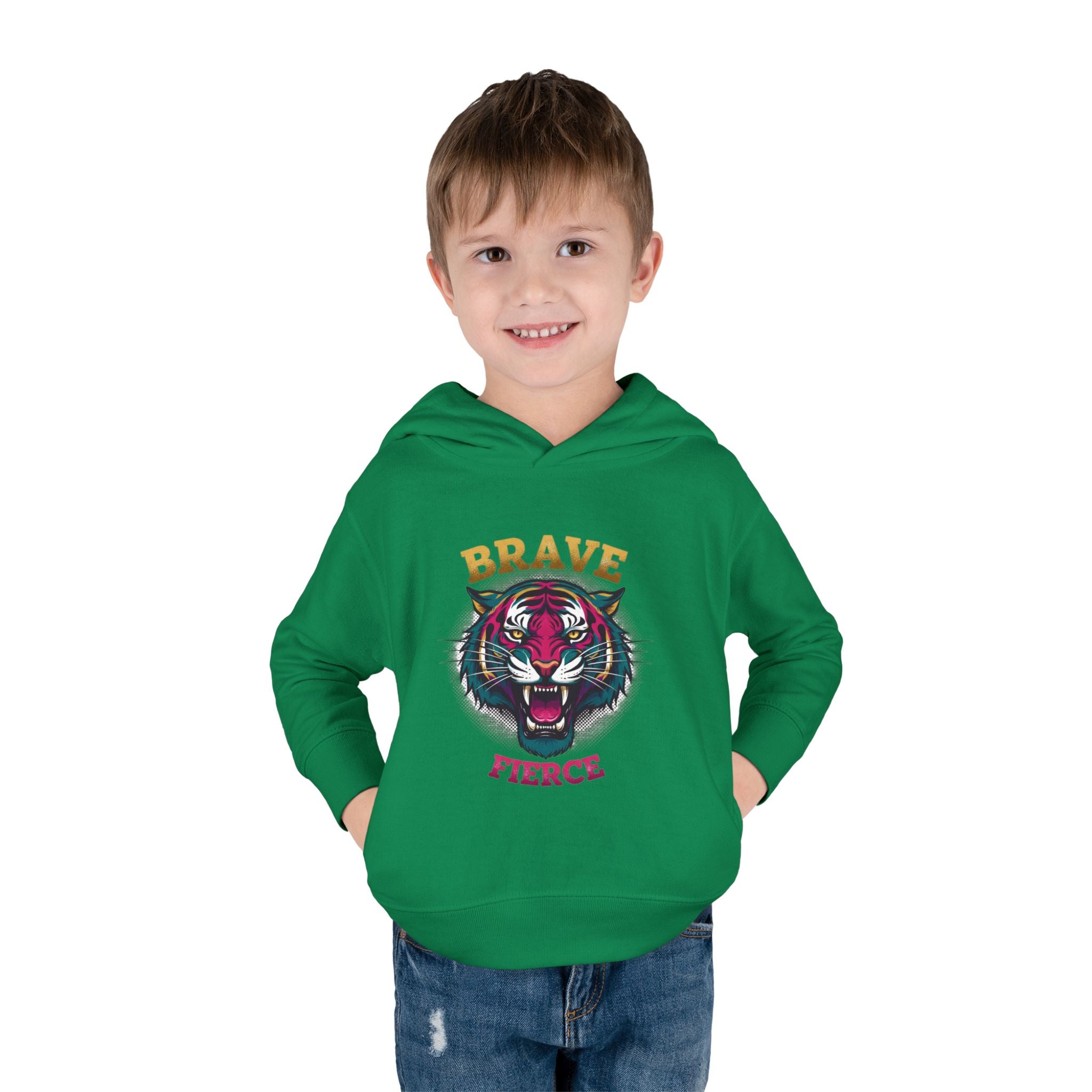 Toddler Hoodie — 'Brave & Fierce' Tiger Pullover (Built for a Different Jungle)