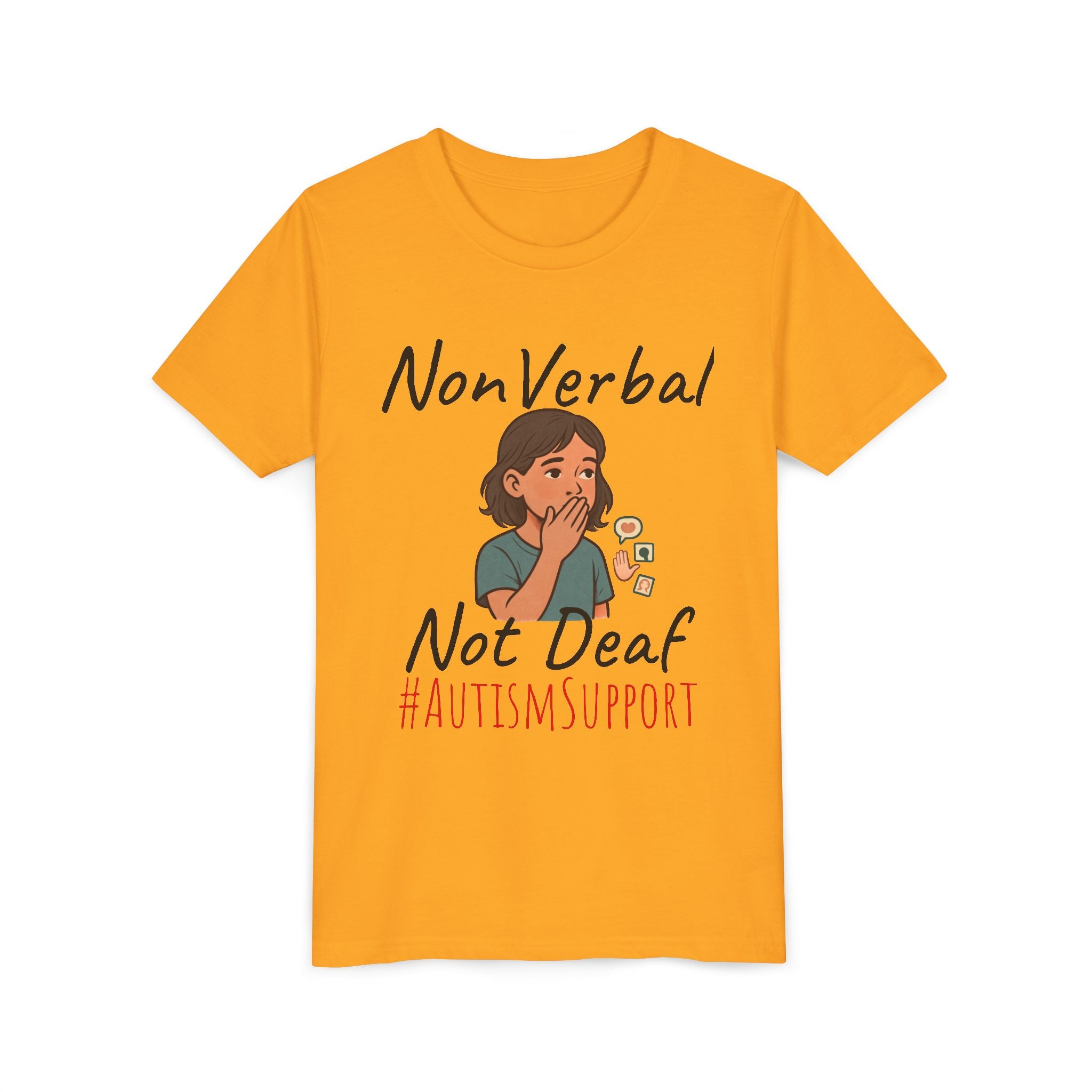Autism Support Youth Tee — "NonVerbal Not Deaf" & Puzzle Piece "Unique'ism"