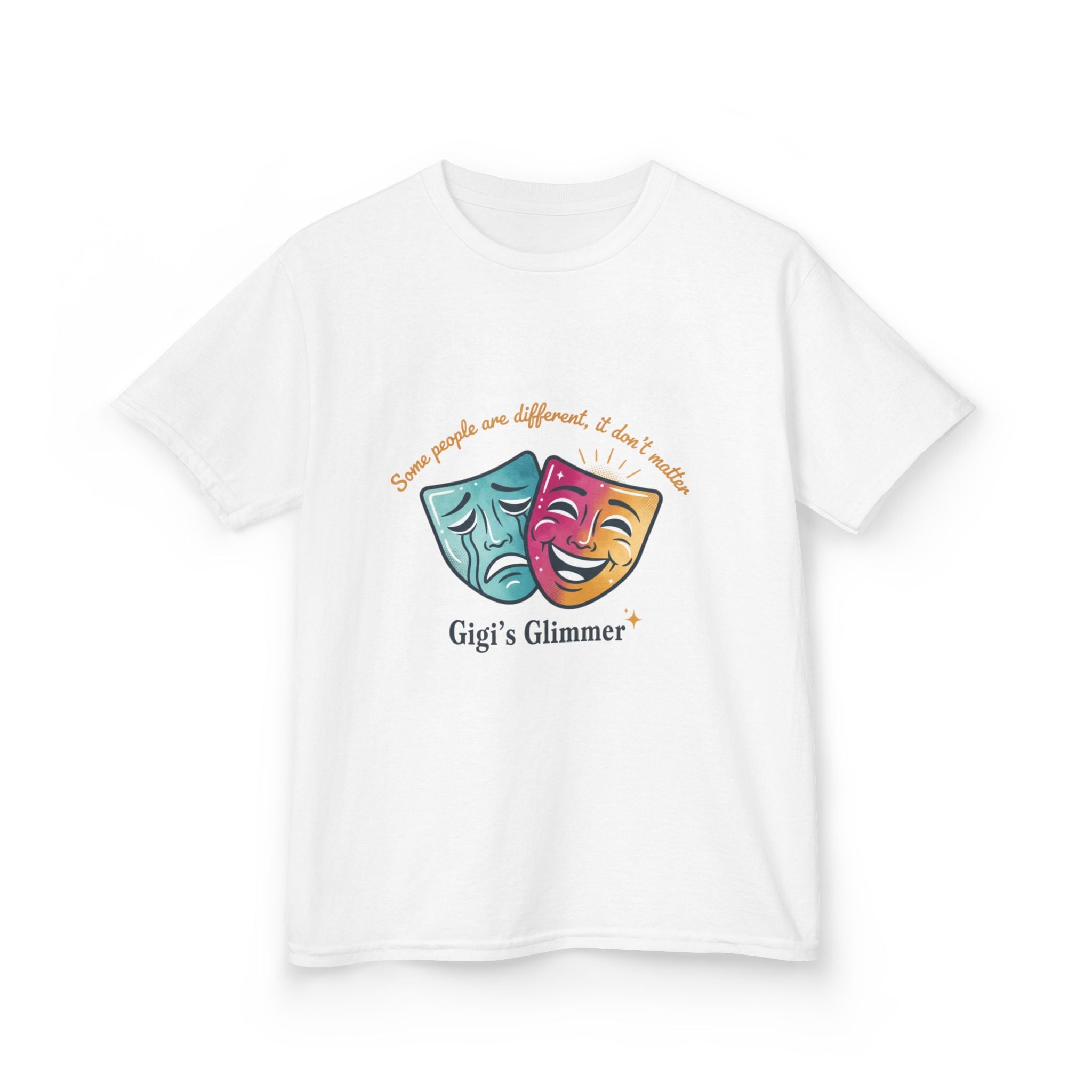 Kids Theater Masks T‑Shirt — "Gigi's Glimmer" Drama Club Tee