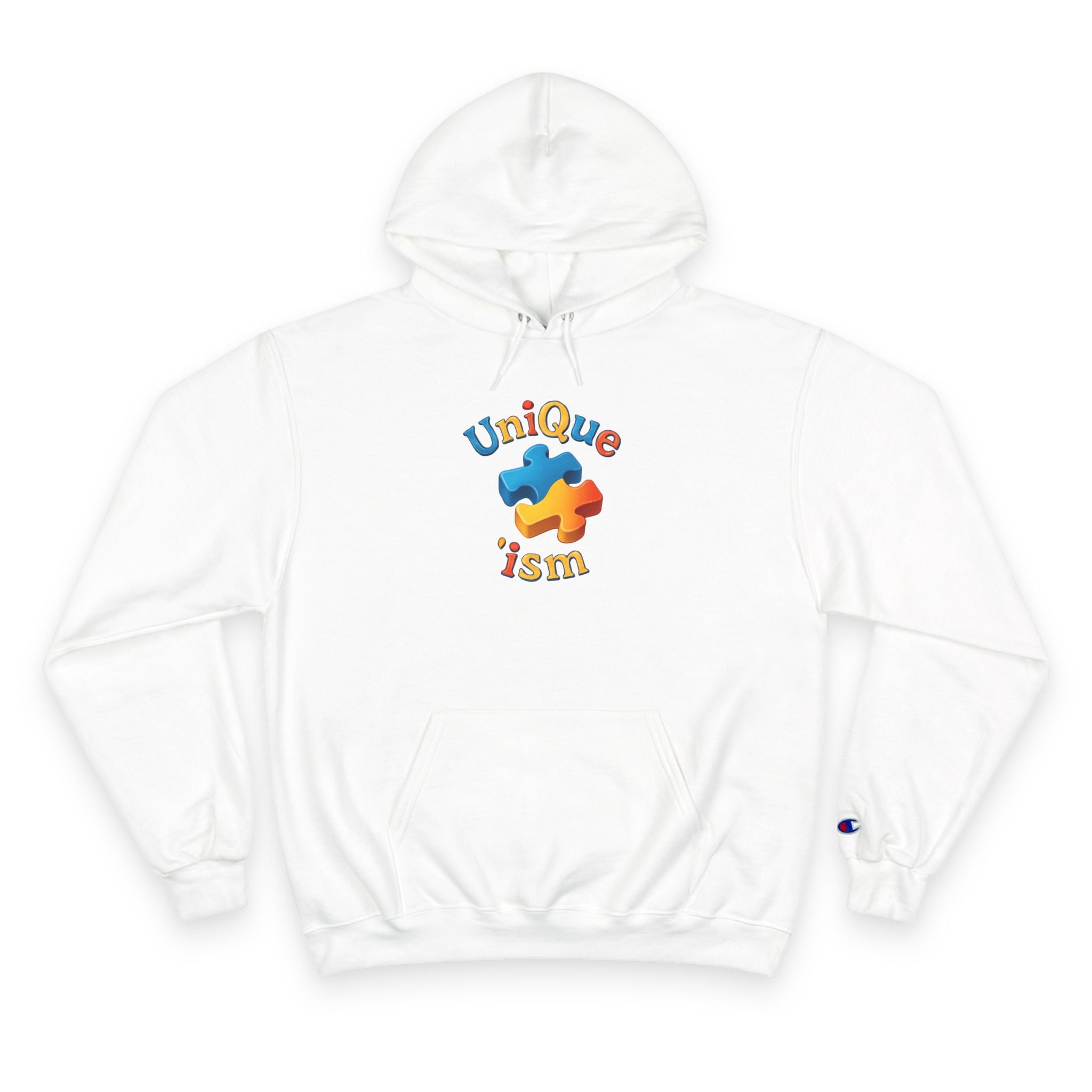 Men/Unisex Champion Hoodie - Autism Awareness Hoodie — Where being yourself is your greatest strength" Back Quote