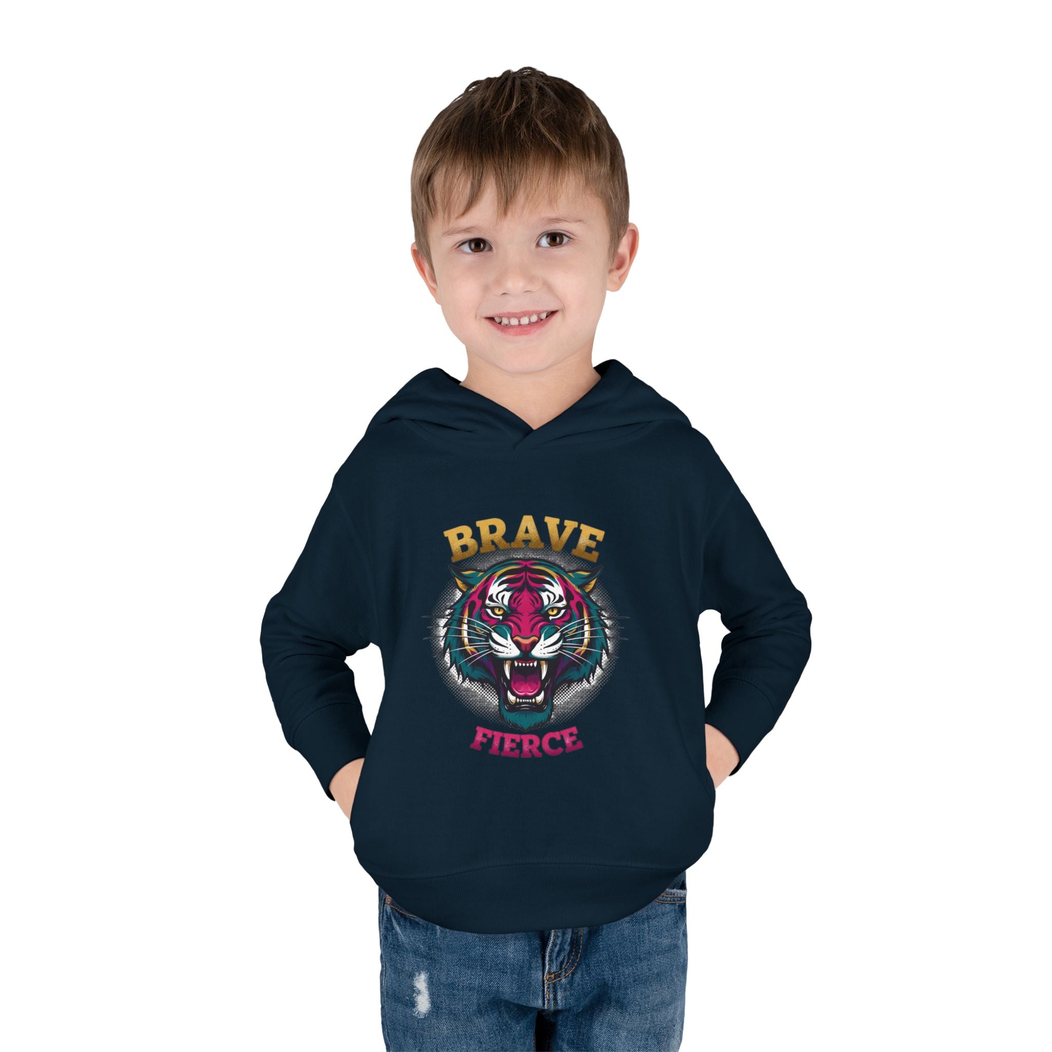 Toddler Hoodie — 'Brave & Fierce' Tiger Pullover (Built for a Different Jungle)