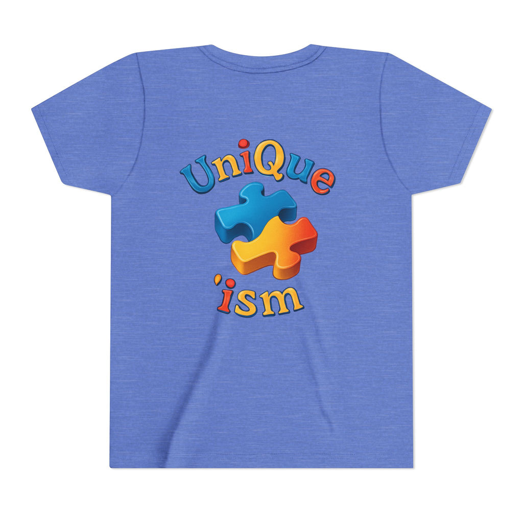 Autism Support Youth Tee — "NonVerbal Not Deaf" & Puzzle Piece "Unique'ism"