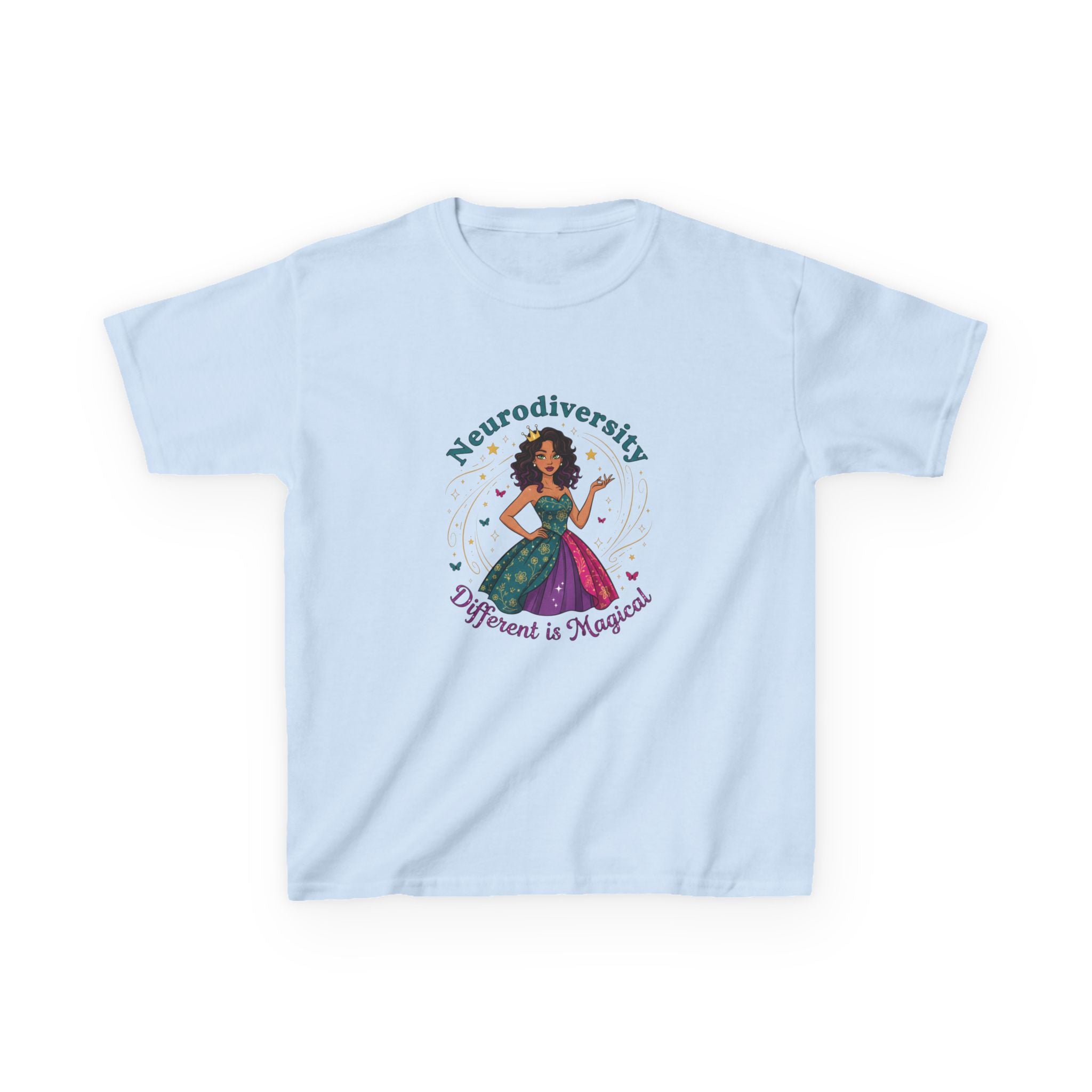 Kids Tee — Neurodiversity Princess “Different is Magical”
