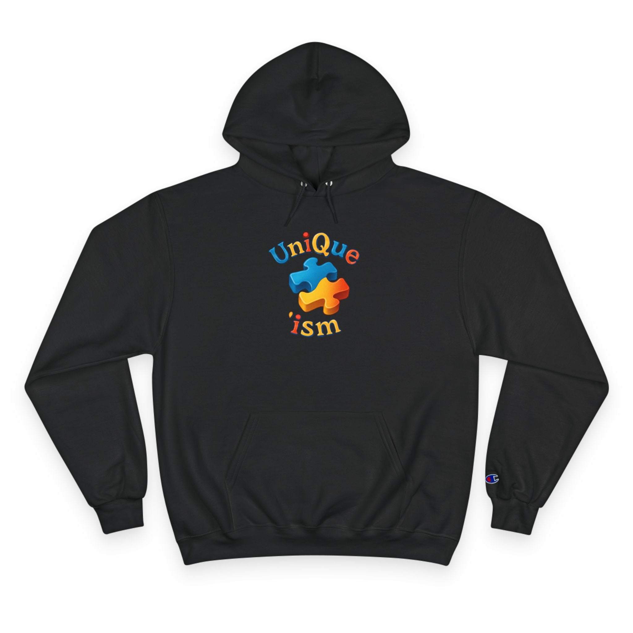Men/Unisex Champion Hoodie - Autism Awareness Hoodie — Where being yourself is your greatest strength" Back Quote